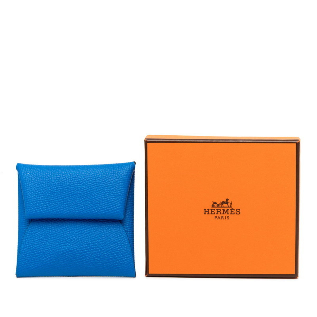 Hermes Blue Epsom Leather Coin Purse/Coin Case (Pre-Owned)
