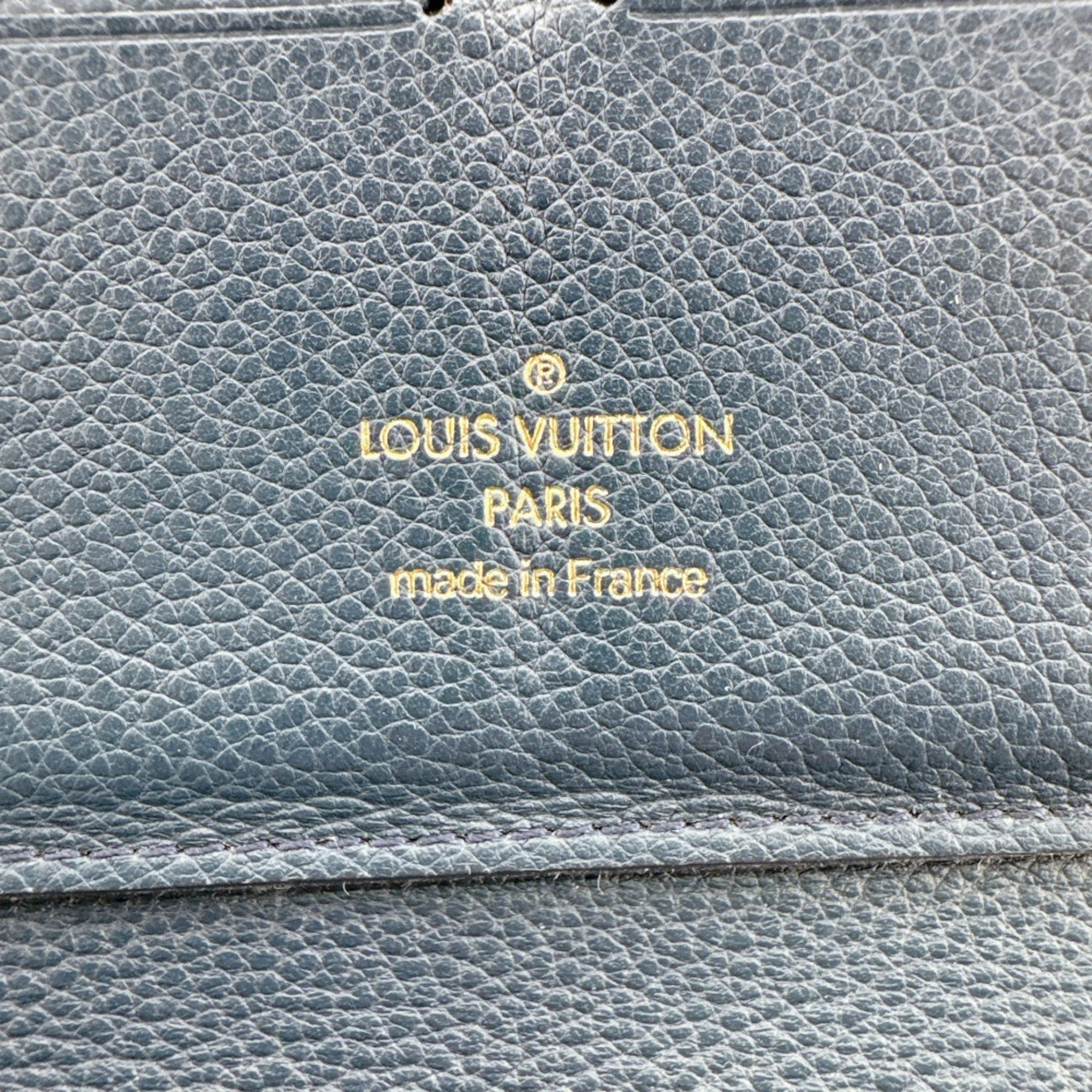 Louis Vuitton Navy Leather Long Wallet (Bi-Fold) (Pre-Owned)