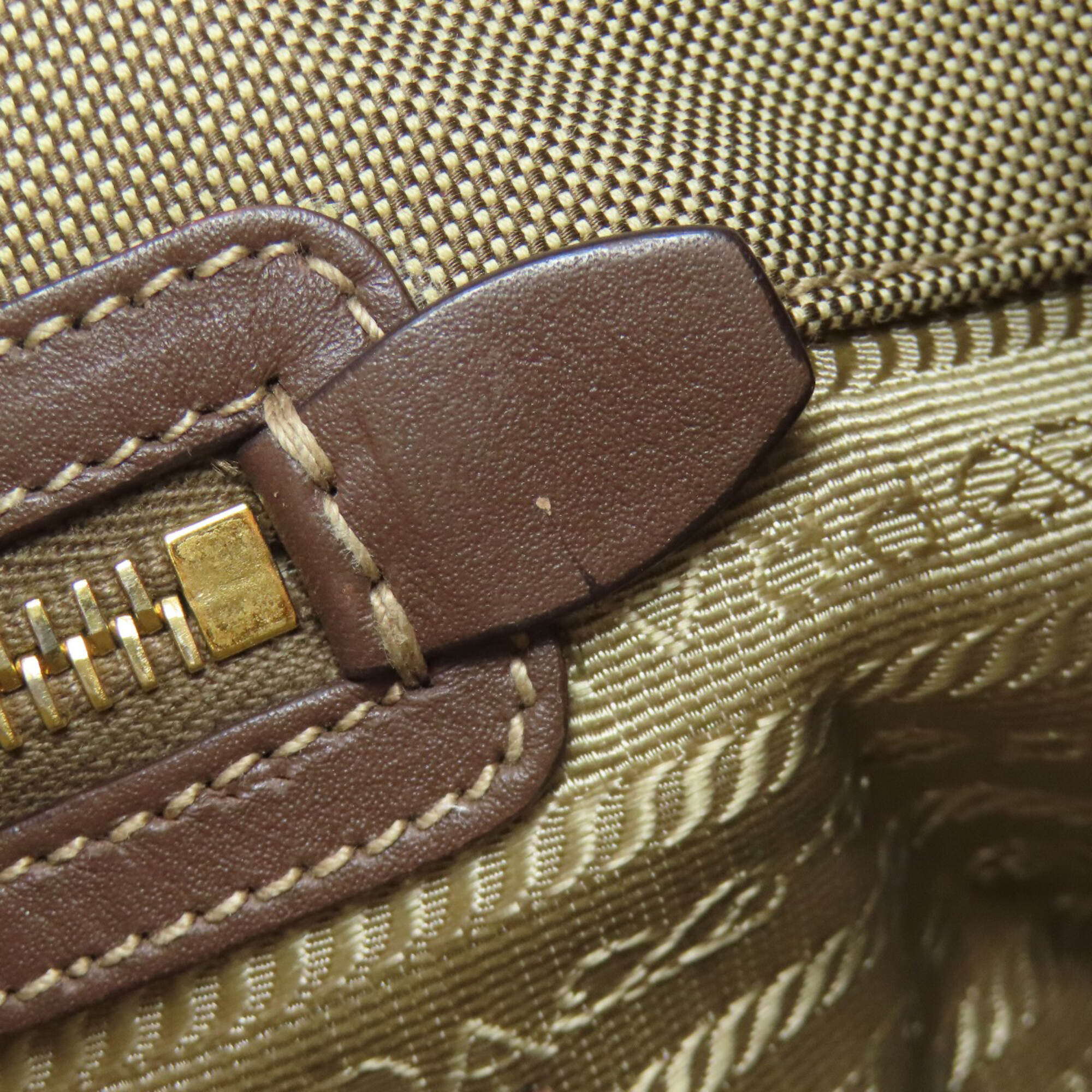 Prada Brown Canvas Handbag (Pre-Owned)