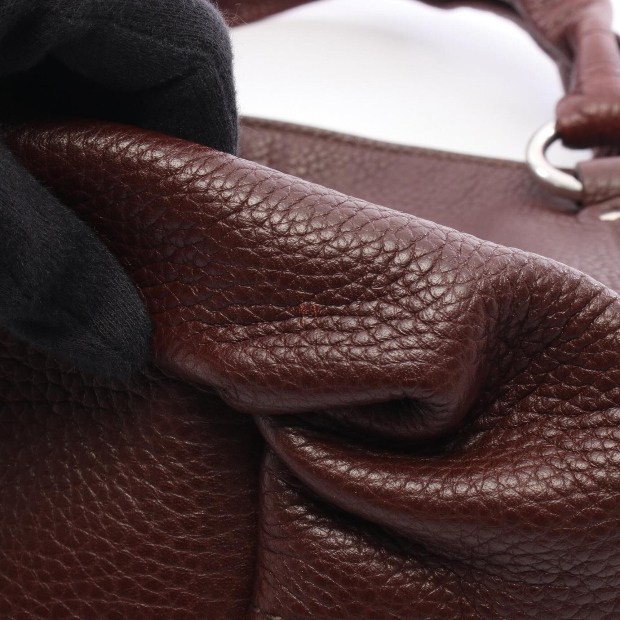 Celine Bordeaux Leather Handbag (Pre-Owned)