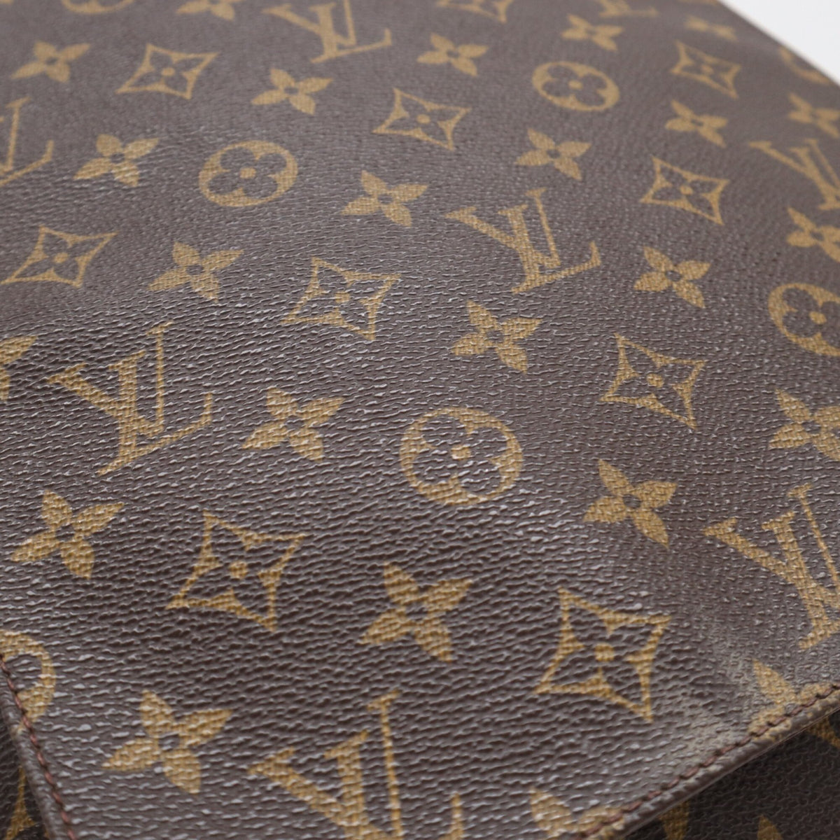 Louis Vuitton Beige Brown Monogram Coated Canvas Leather Shoulder Bag (Pre-Owned)