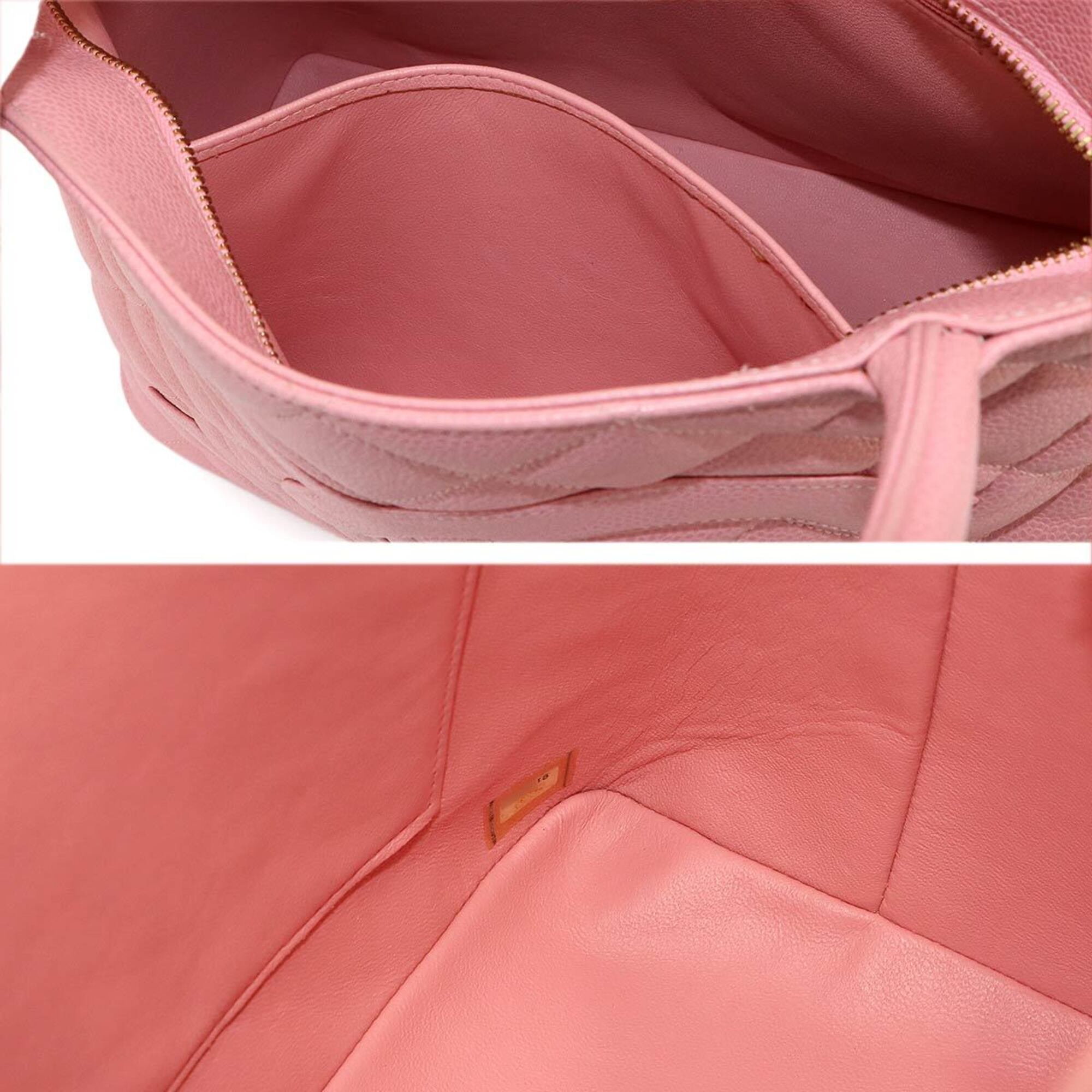 Chanel Pink Grained Calfskin Handbag Tote Bag (Pre-Owned)