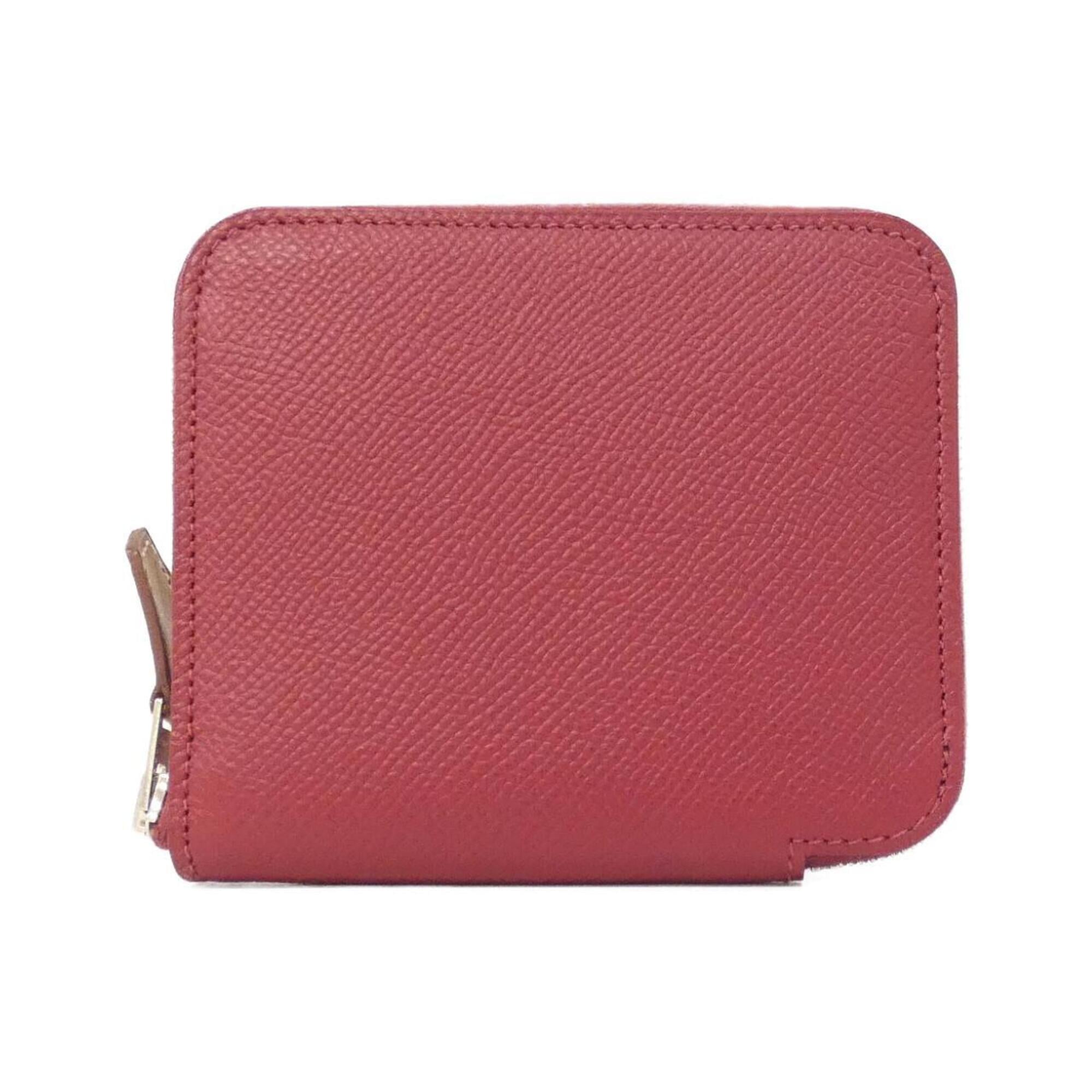 Hermes Silk'in Rose Eglantine Epsom Leather Silk Coin Purse/Coin Case (Pre-Owned)