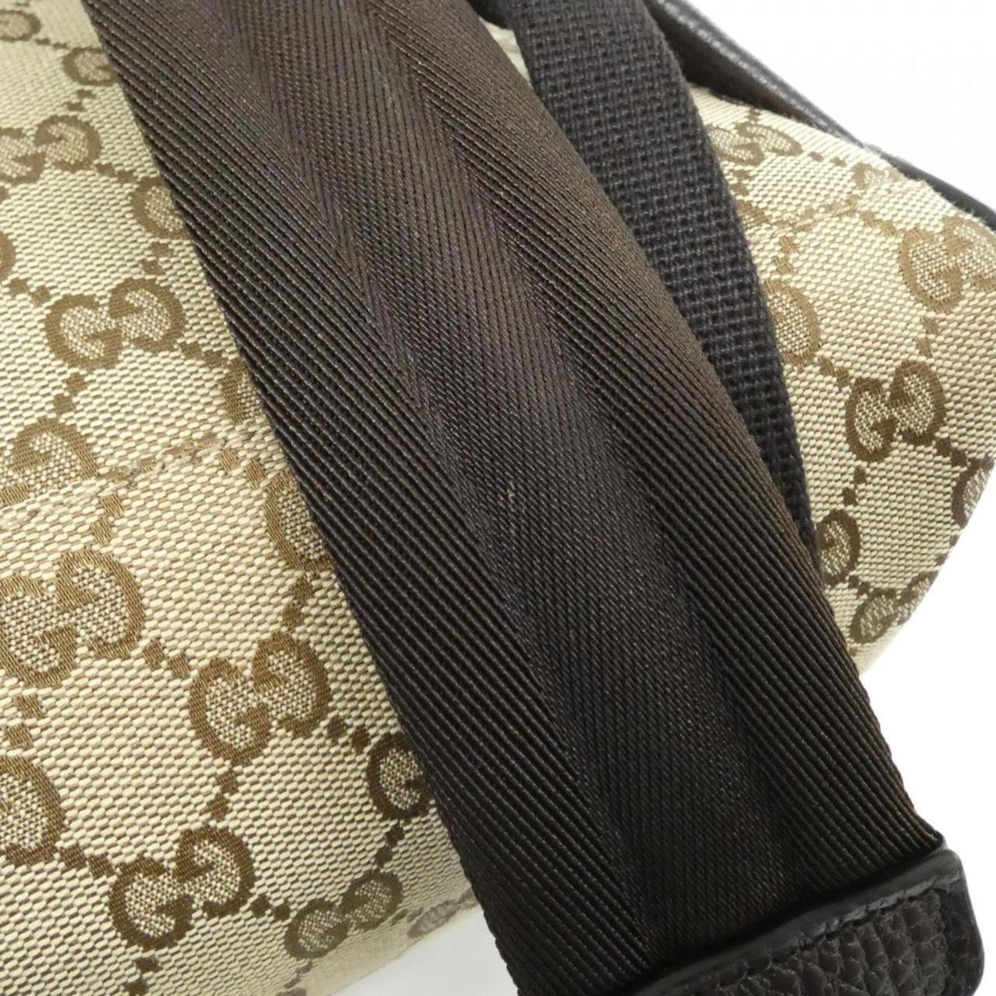 Gucci Beige Brown Gg Canvas Backpack (Pre-Owned)