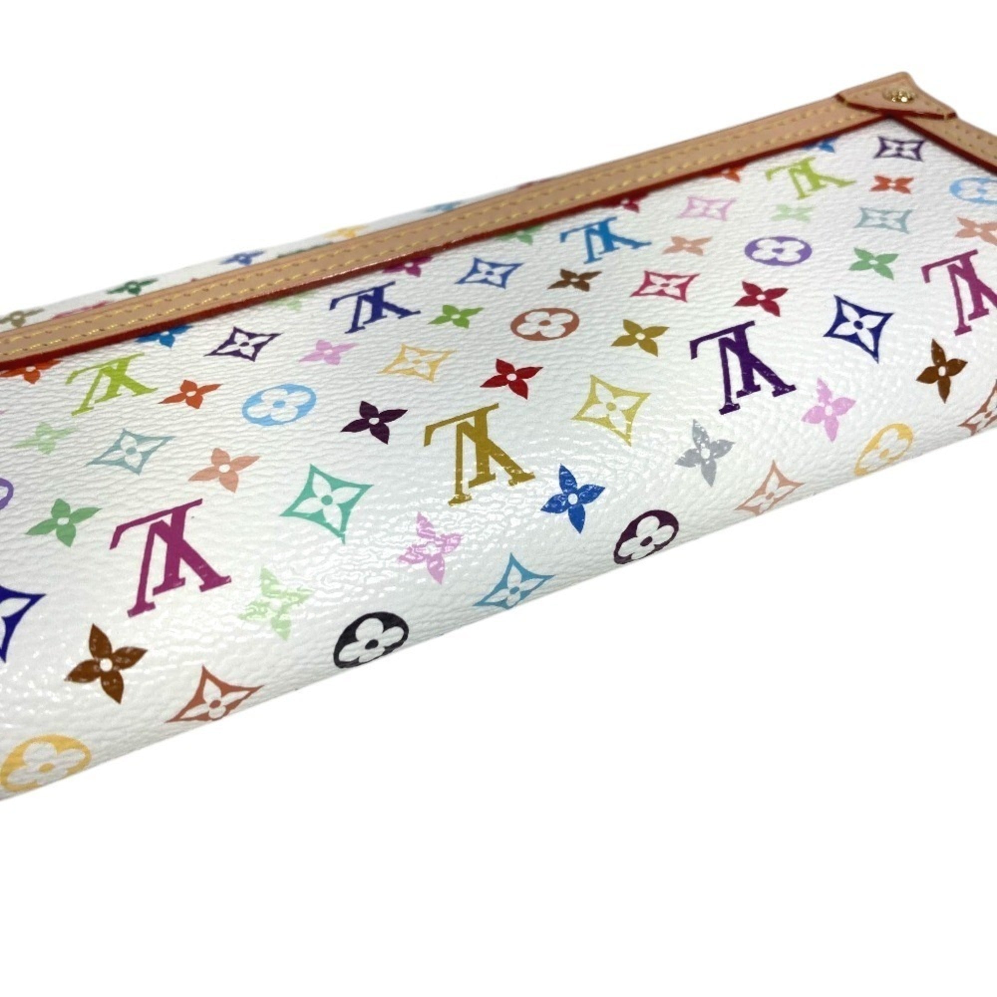 Louis Vuitton Blanc White Monogram Multicolore Long Wallet (Bi-Fold) (Pre-Owned)