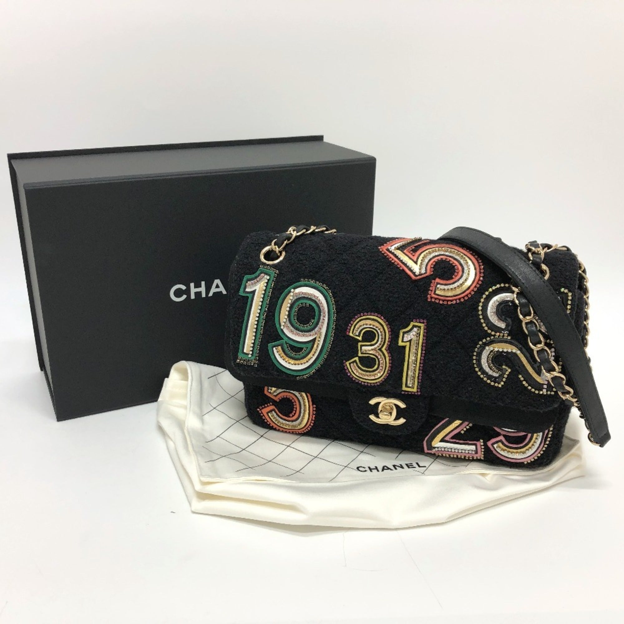 Chanel Black Canvas Shoulder Bag (Pre-Owned)