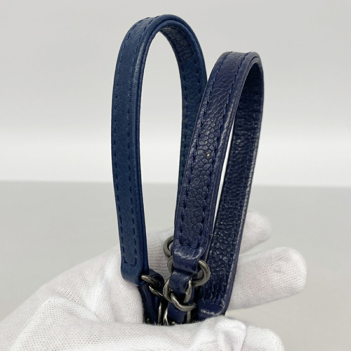 Chanel Blue Grained Calfskin Handbag (Pre-Owned)