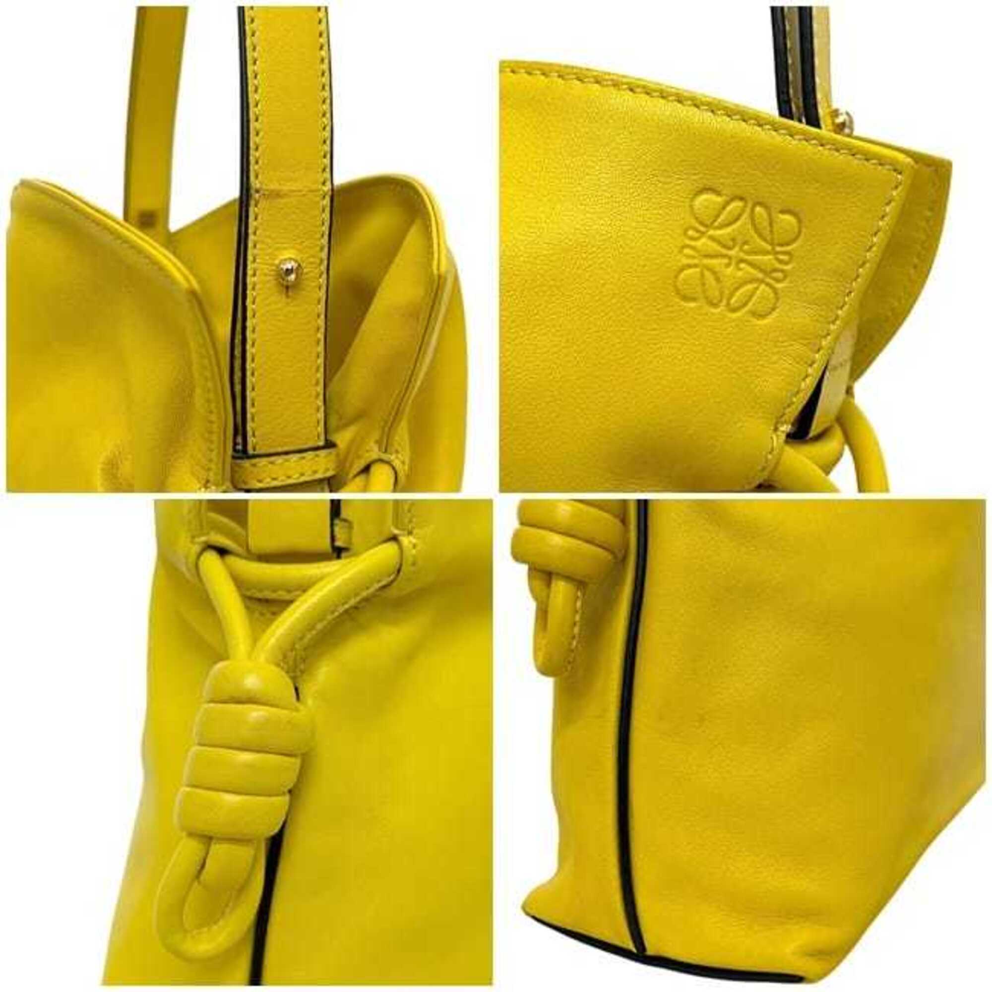 Loewe Yellow Nappa Leather Shoulder Bag Tote Bag (Pre-Owned)