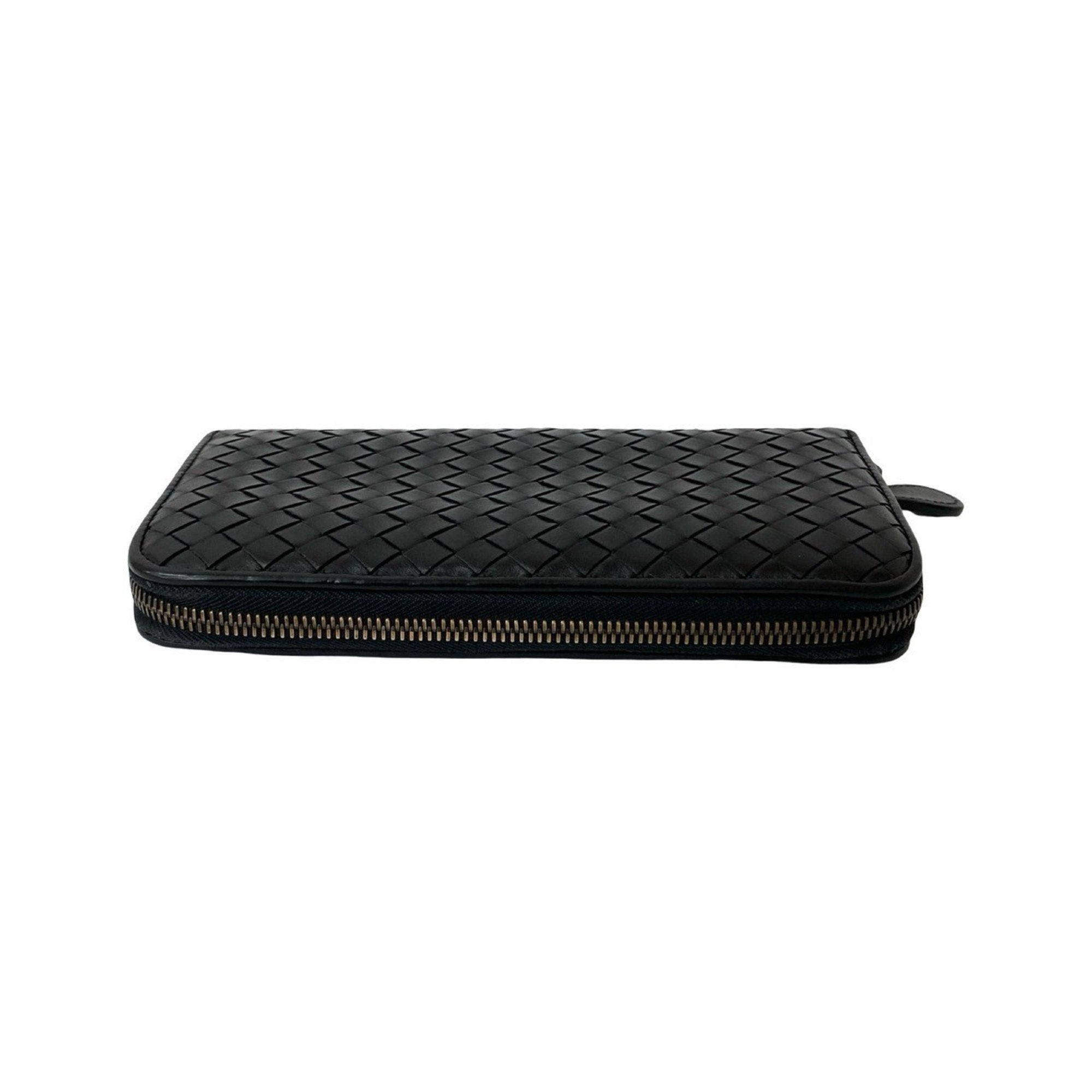 Bottega Veneta Black Leather Long Wallet (Bi-Fold) (Pre-Owned)