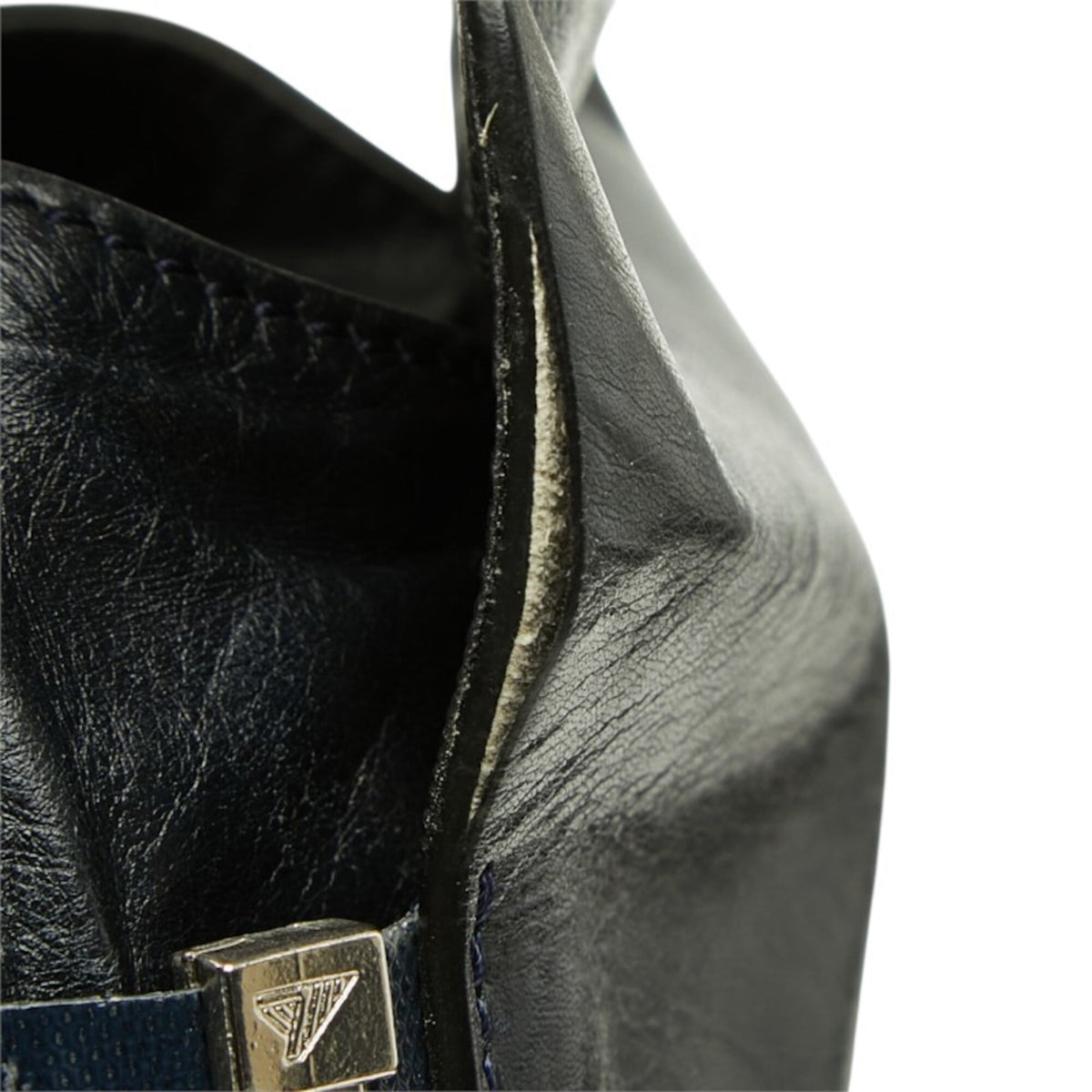 Celine Dark Navy Leather Shoulder Bag Tote Bag (Pre-Owned)