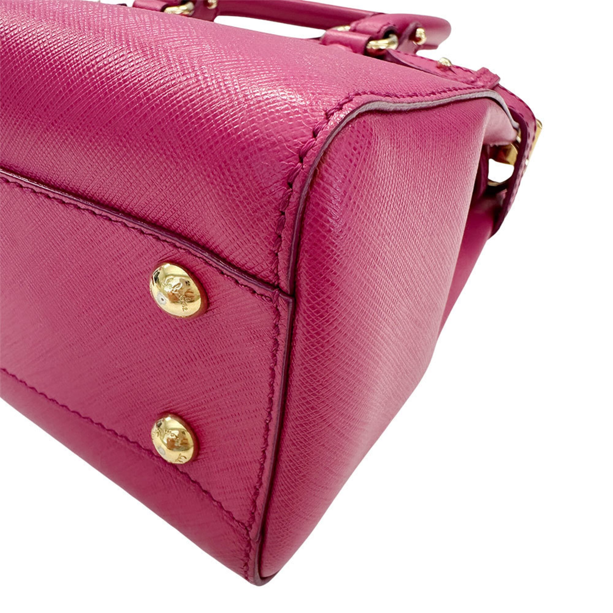 Salvatore Ferragamo Pink Leather Handbag Shoulder Bag (Pre-Owned)
