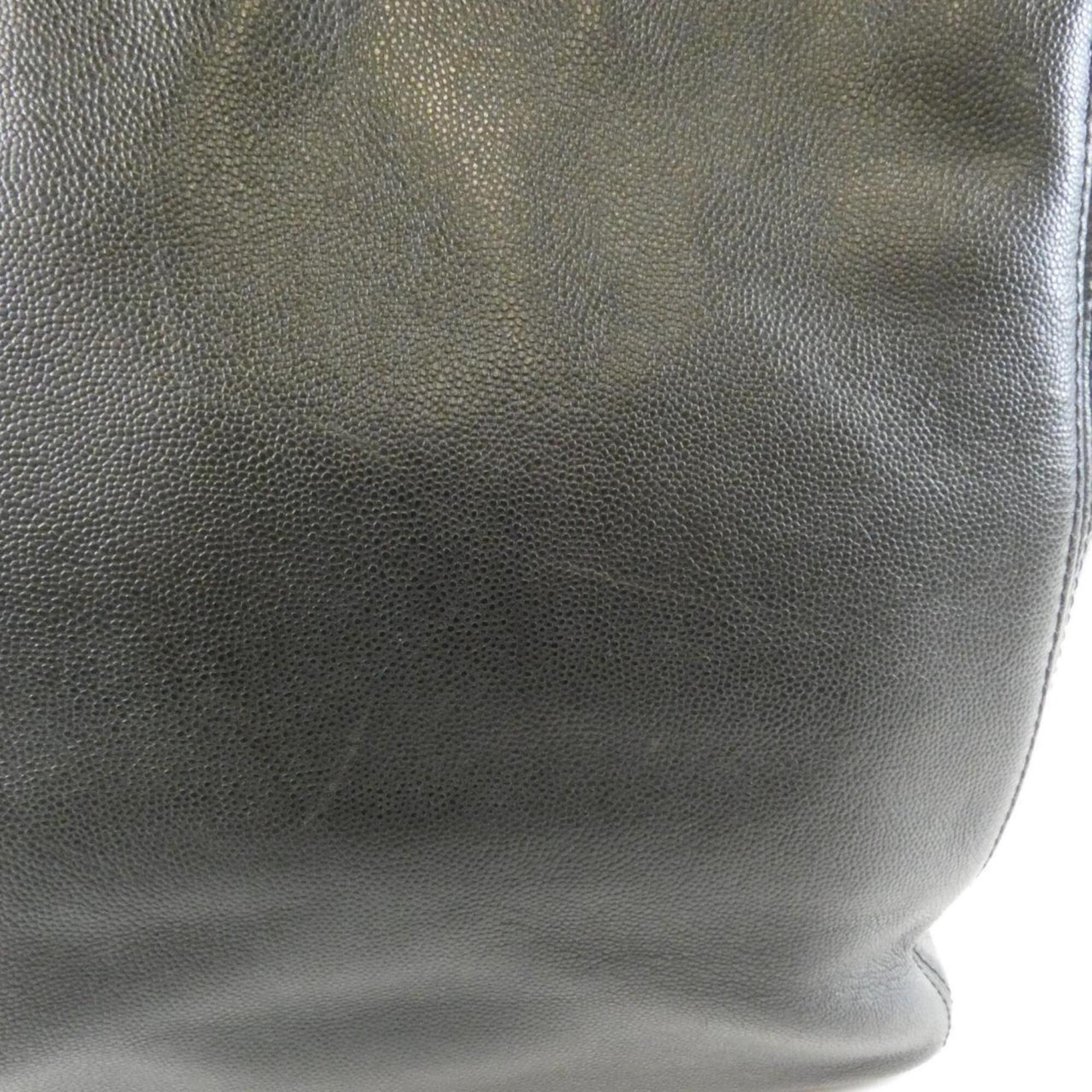Chanel Black Grained Calfskin Handbag (Pre-Owned)