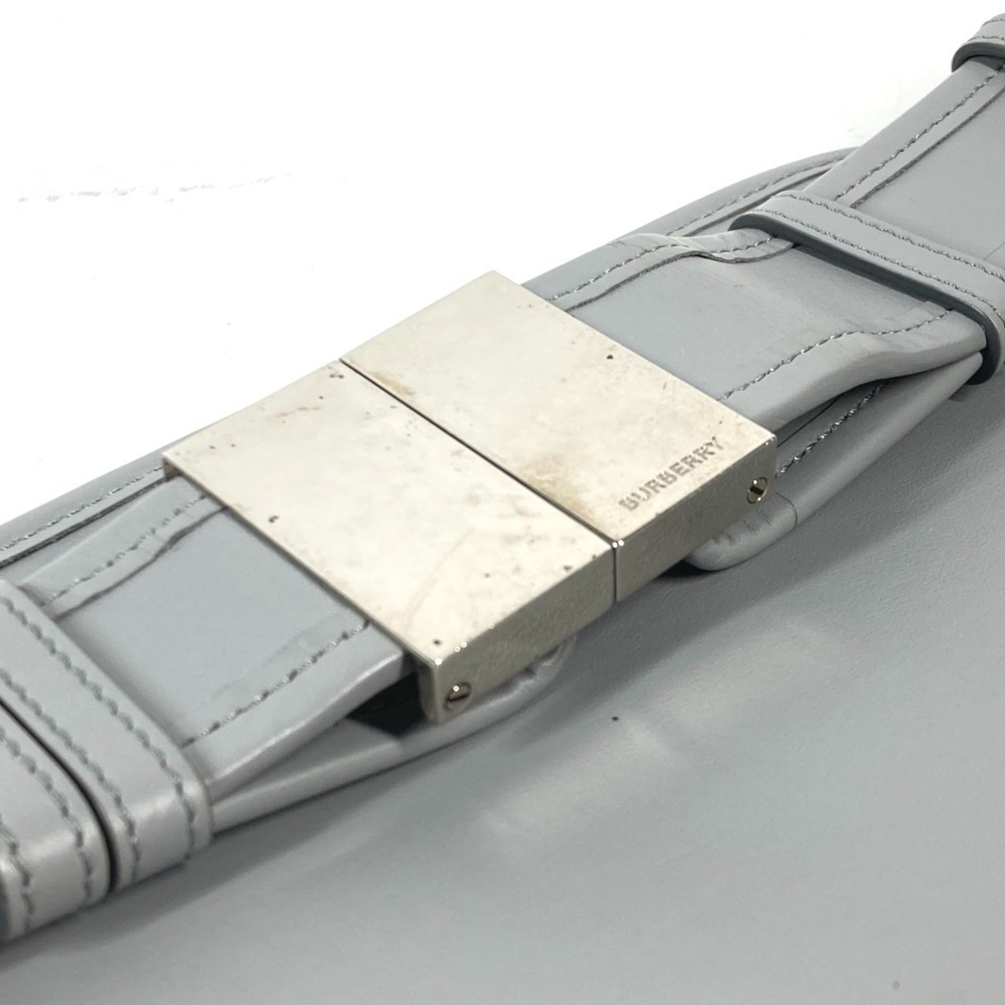 Burberry Gray Leather Fanny Pack (Pre-Owned)