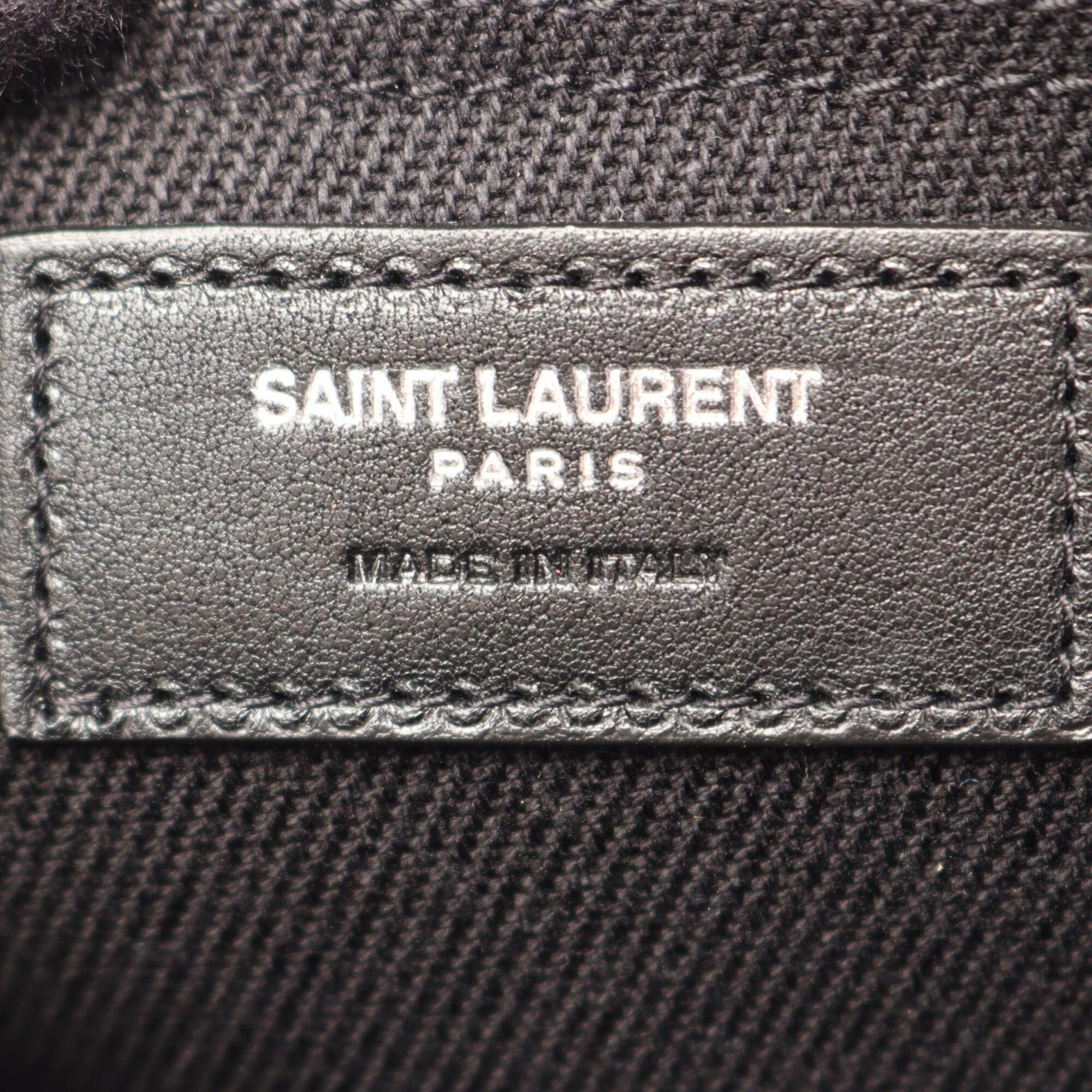 Yves Saint Laurent Black White Canvas Leather Handbag Tote Bag (Pre-Owned)