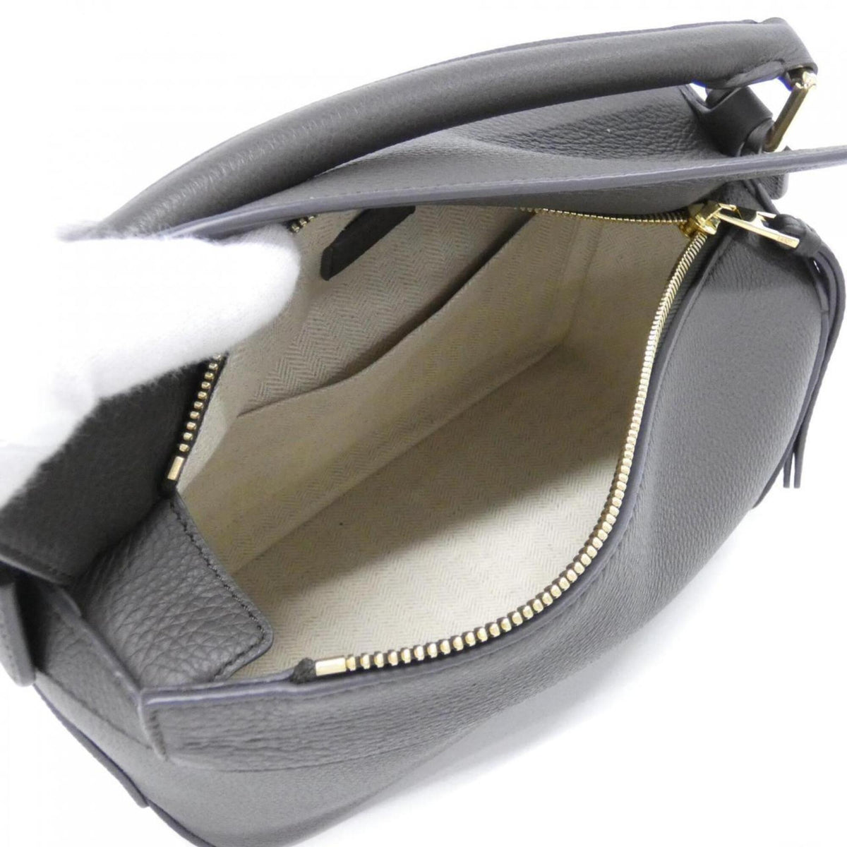 Loewe Dark Gray Leather Handbag (Pre-Owned)