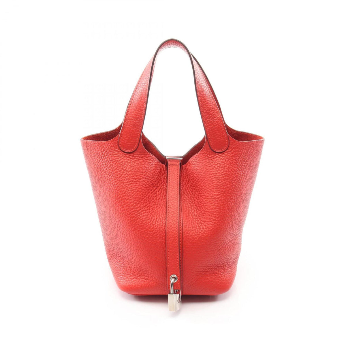 Hermes Picotin Red Color Taurillon Clemence Leather Handbag (Pre-Owned)