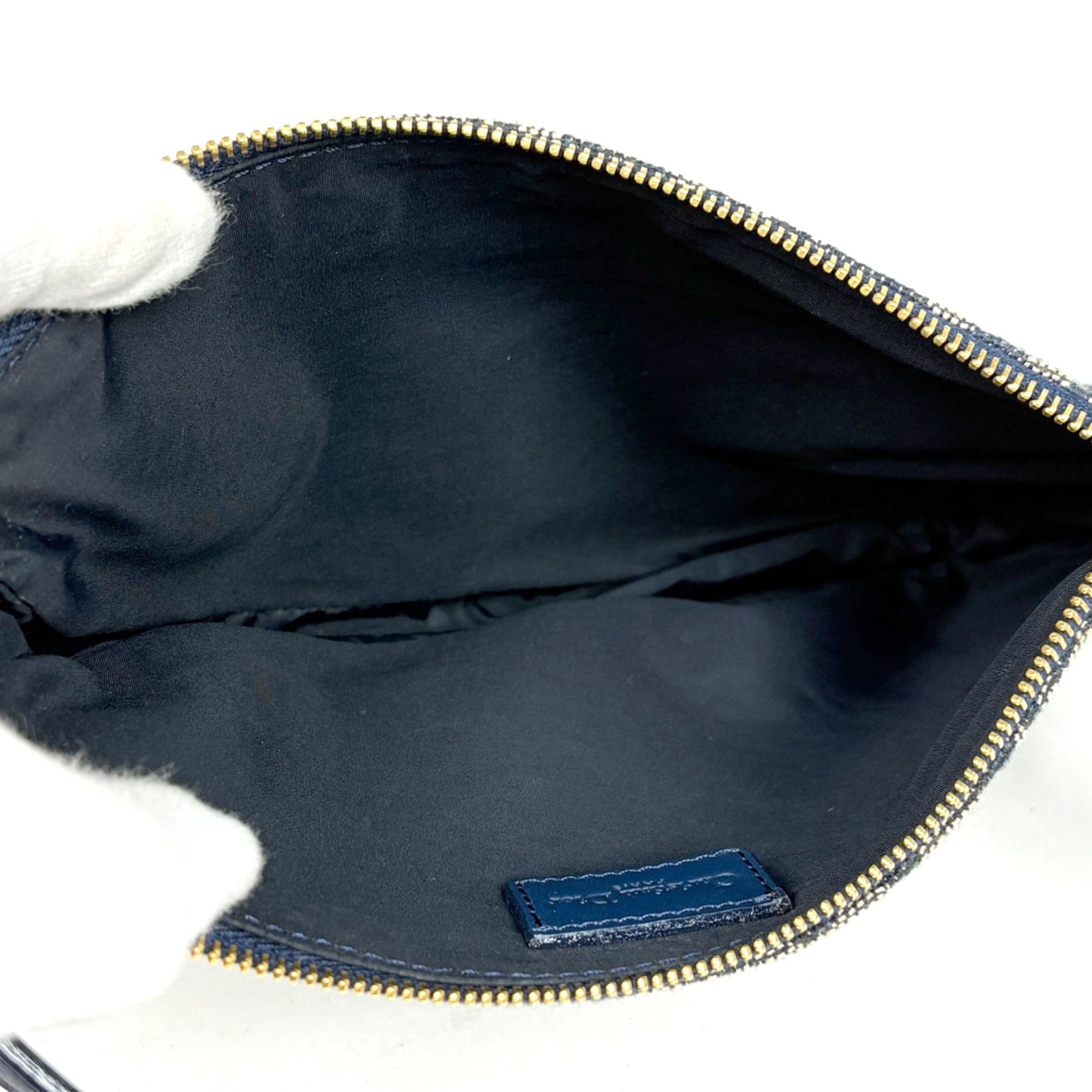 Christian Dior Navy Canvas Leather Saddle Bag Shoulder Bag (Pre-Owned)