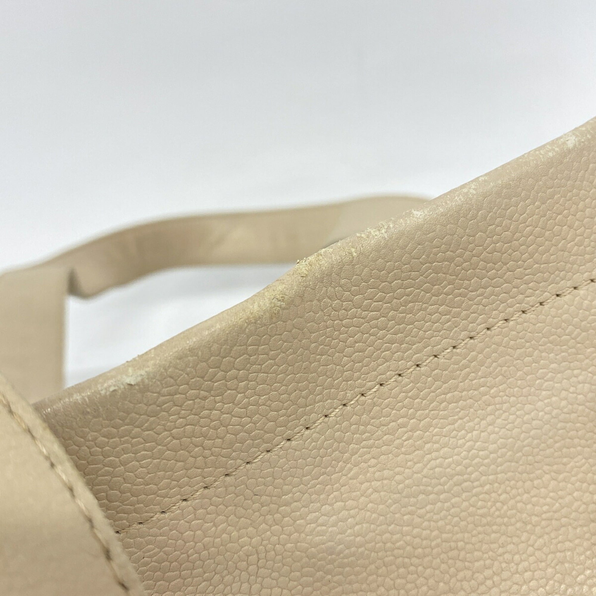 Chanel Beige Grained Calfskin Tote Bag (Pre-Owned)