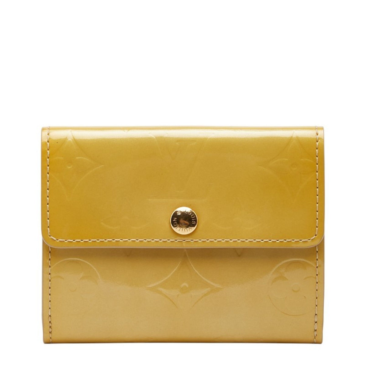Louis Vuitton Beige Patent Leather Wallet (Bi-Fold) (Pre-Owned)