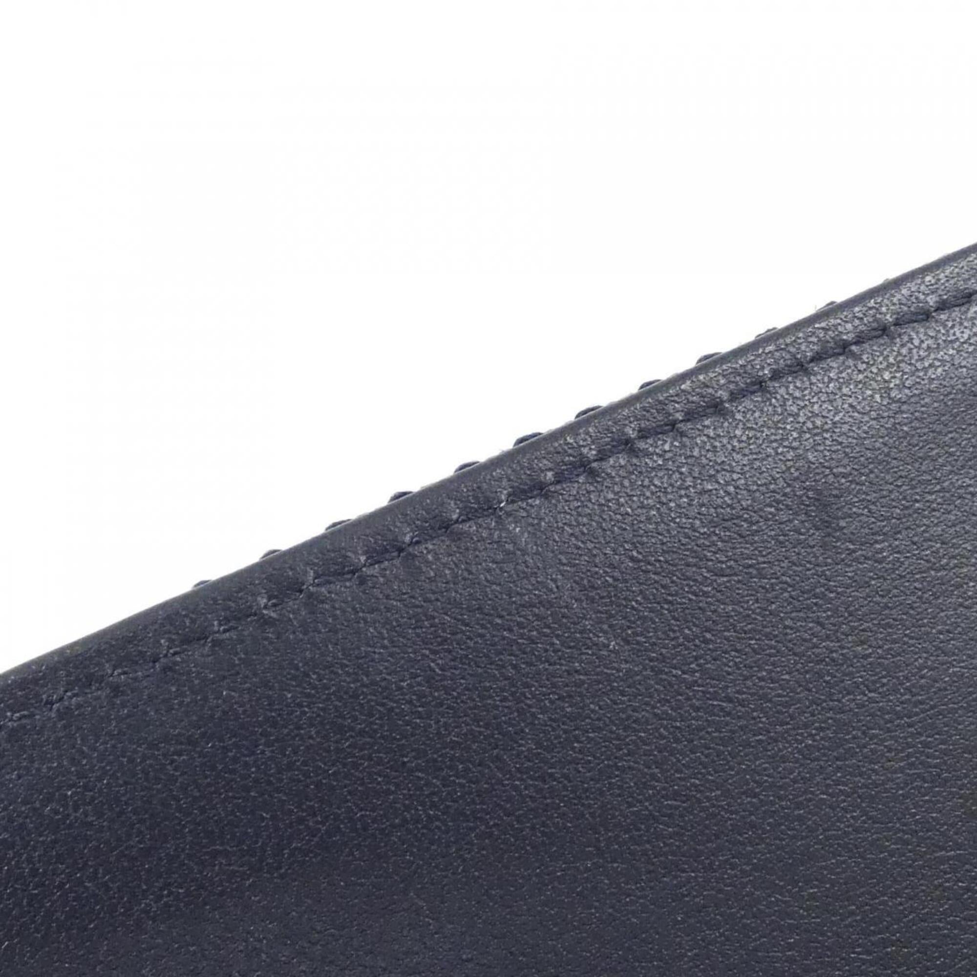 Chanel Navy Nylon Canvas Leather Long Wallet (Bi-Fold) (Pre-Owned)