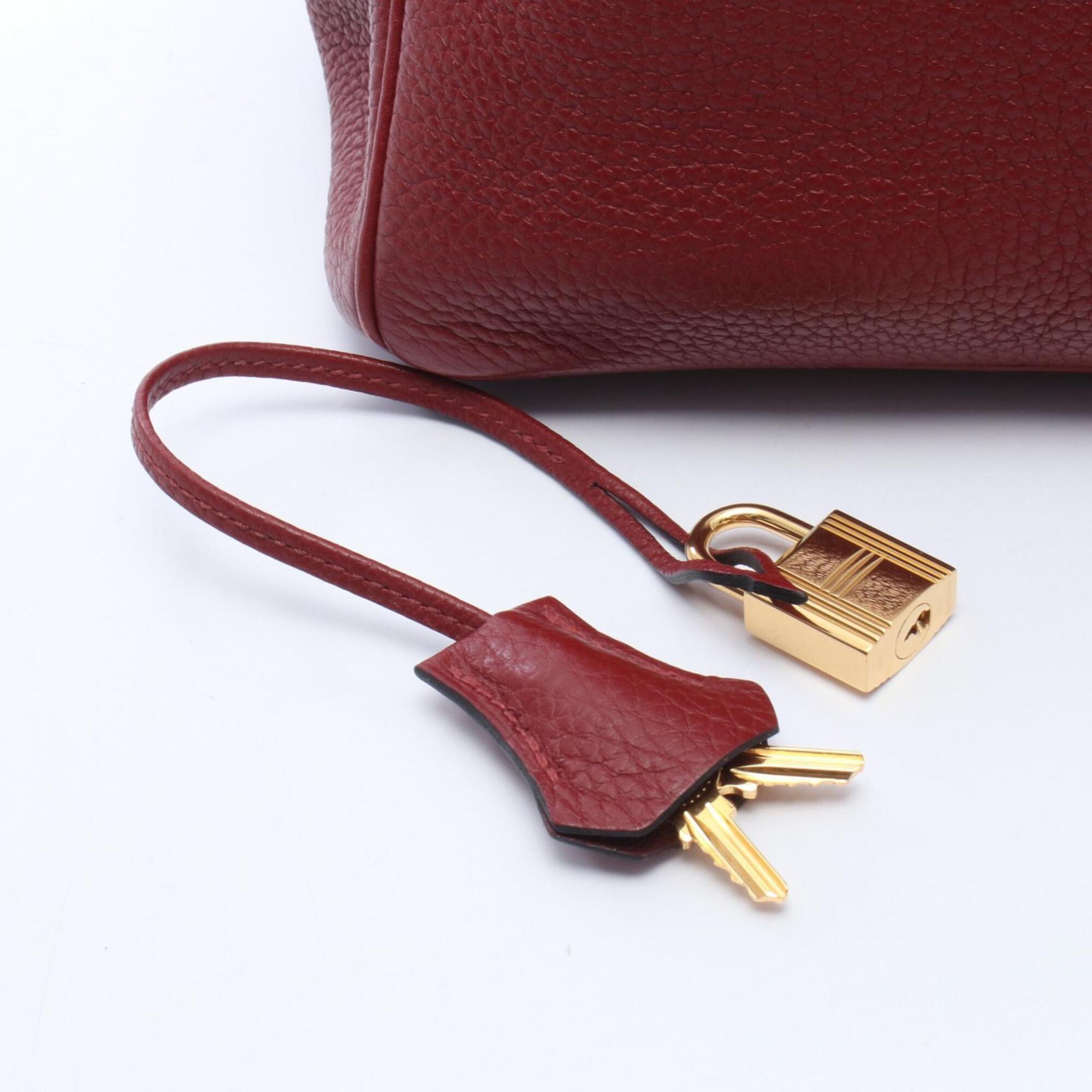 Hermes Bordeaux Ruby Leather Handbag (Pre-Owned)
