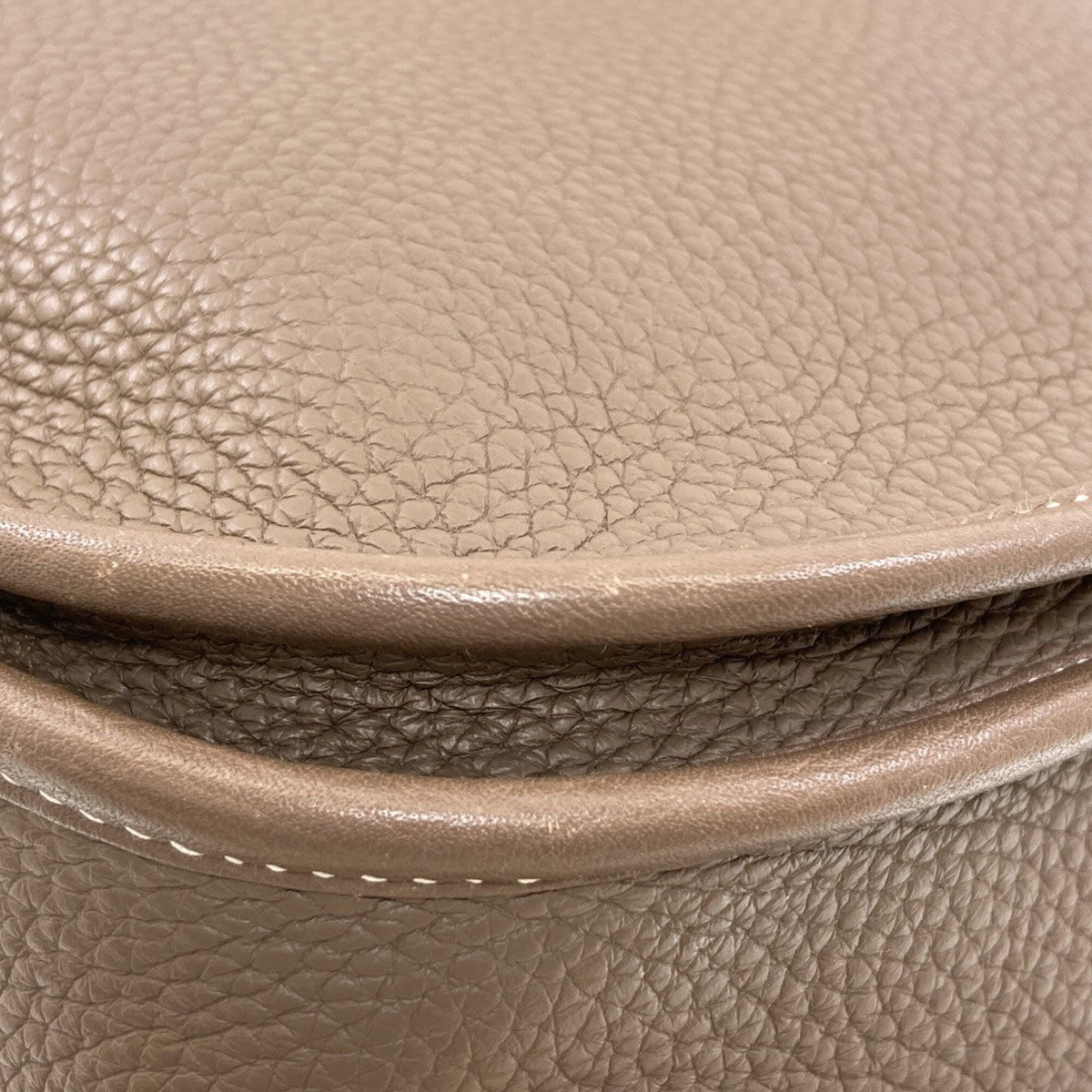 Hermes Etoupe Gray Taurillon Clemence Leather Shoulder Bag (Pre-Owned)