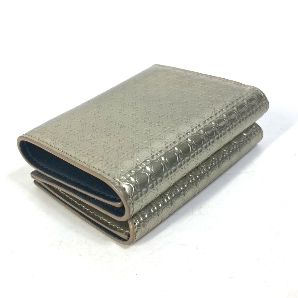 Christian Dior Gold Leather Wallet (Tri-Fold) (Pre-Owned)