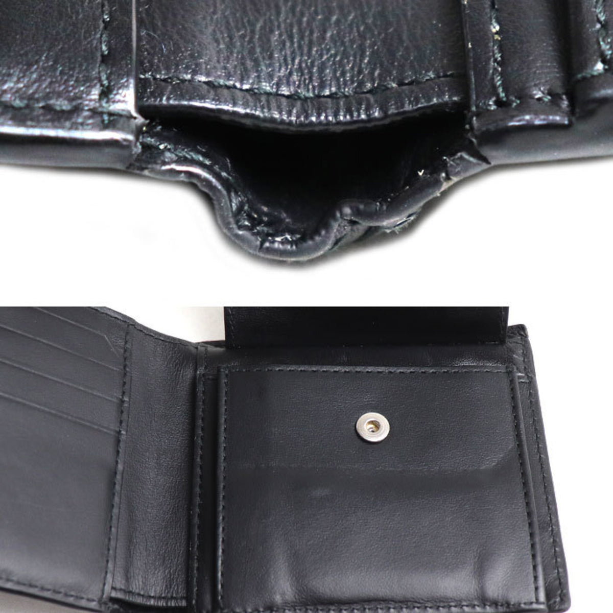 Bottega Veneta Black Leather Wallet (Bi-Fold) (Pre-Owned)