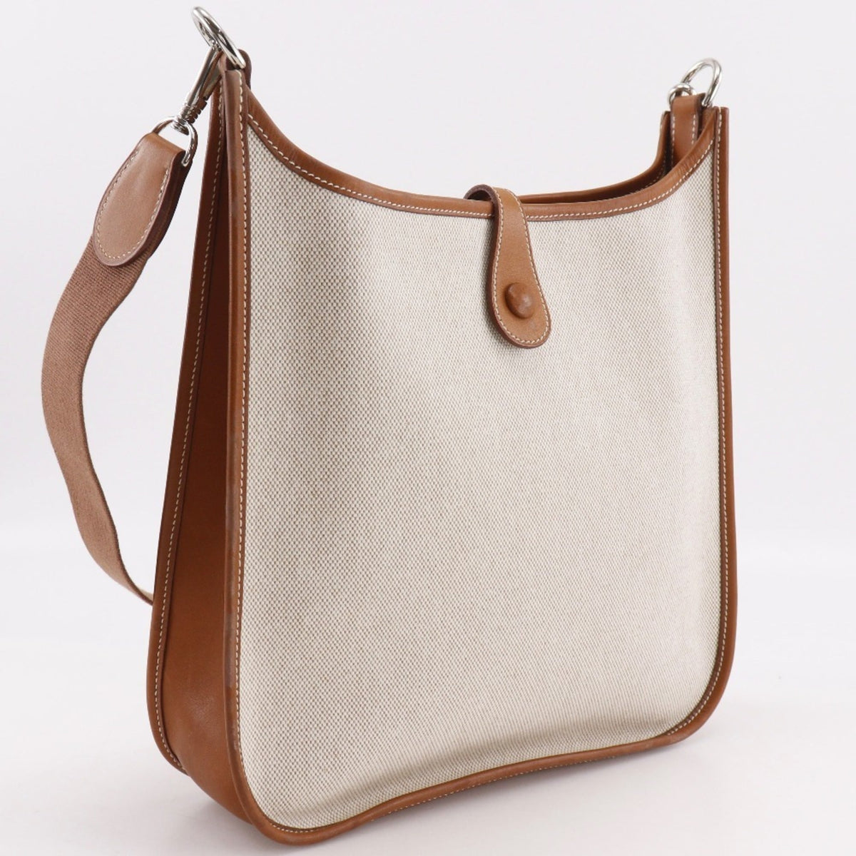 Hermes Evelyne Brown Toile H Shoulder Bag (Pre-Owned)