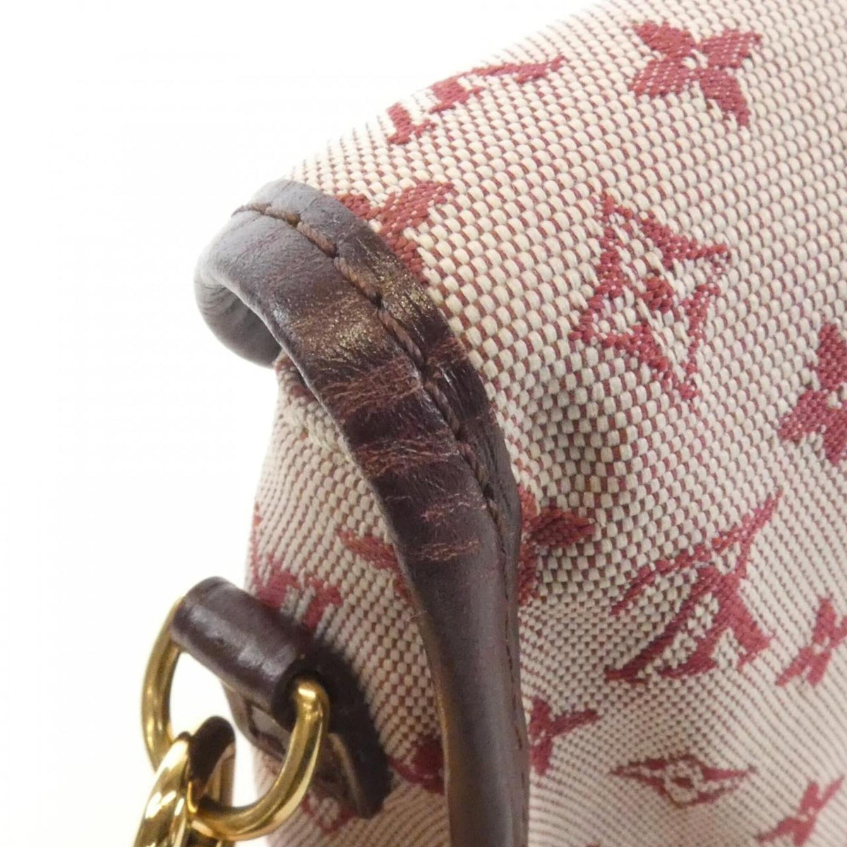 Louis Vuitton Red Color Canvas Shoulder Bag (Pre-Owned)