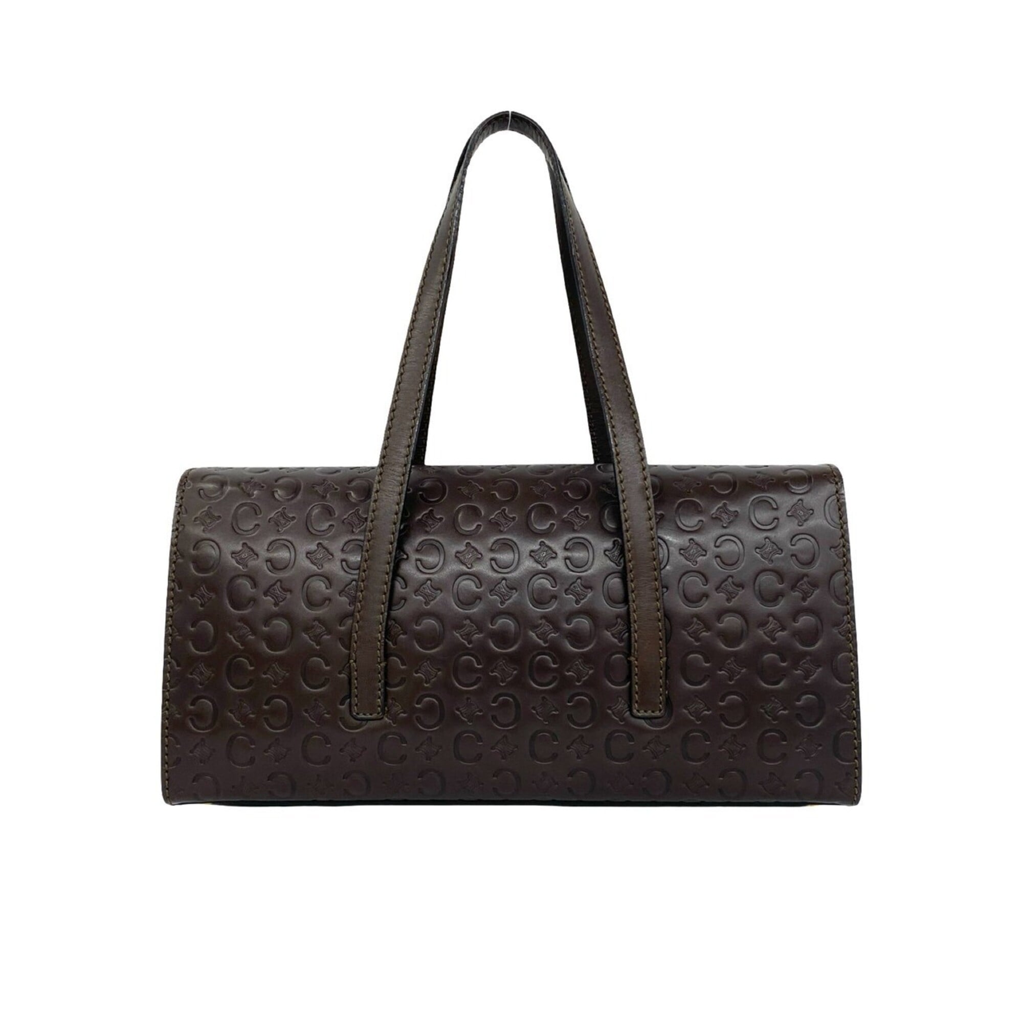 Celine Brown Leather Boston Bag Handbag (Pre-Owned)