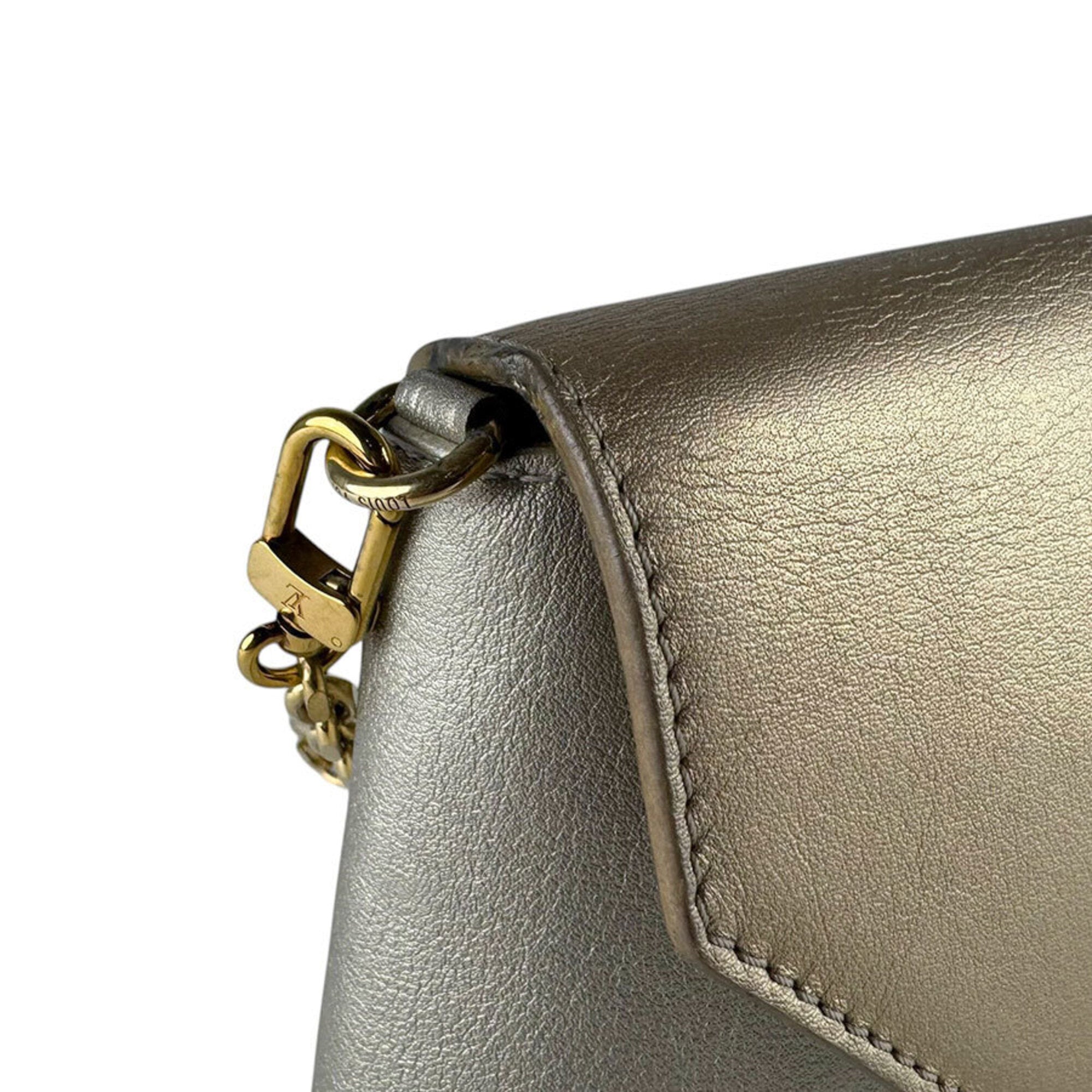 Louis Vuitton Metallic Gold Leather Shoulder Bag (Pre-Owned)