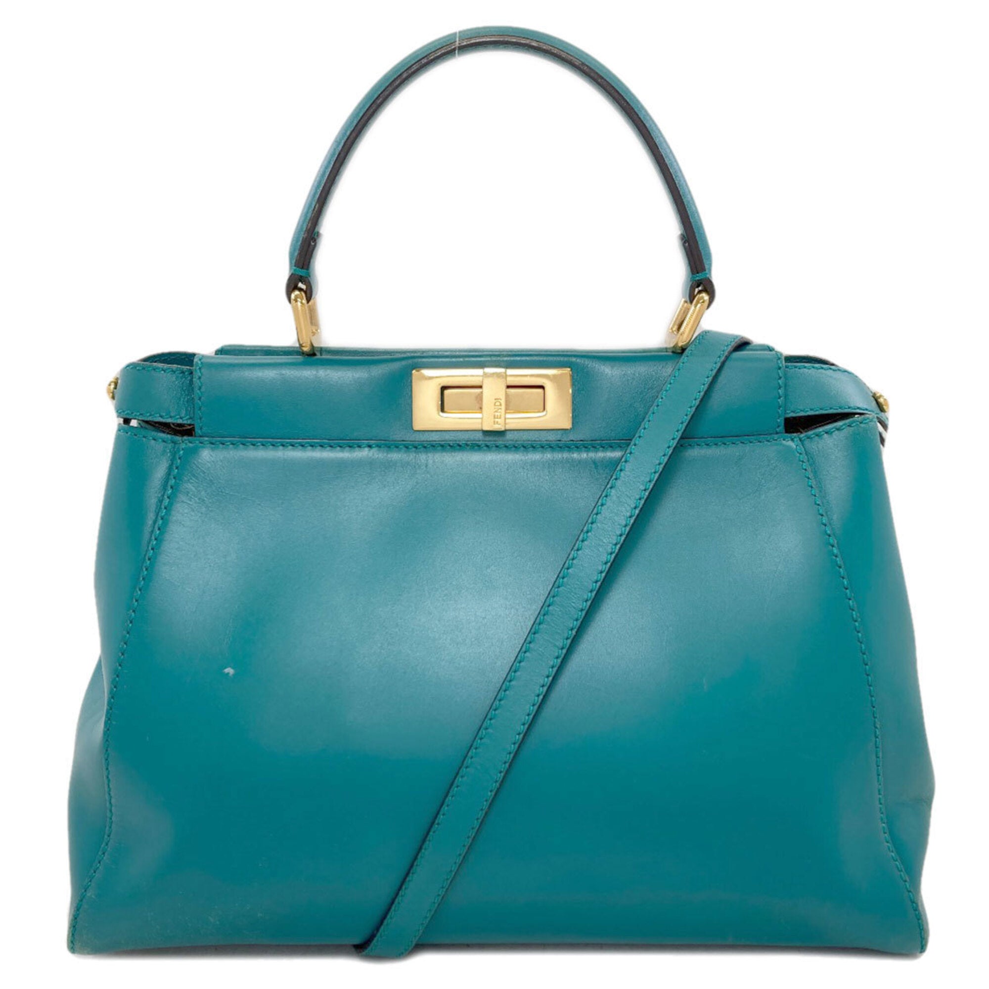 Fendi Turquoise Leather Handbag (Pre-Owned)