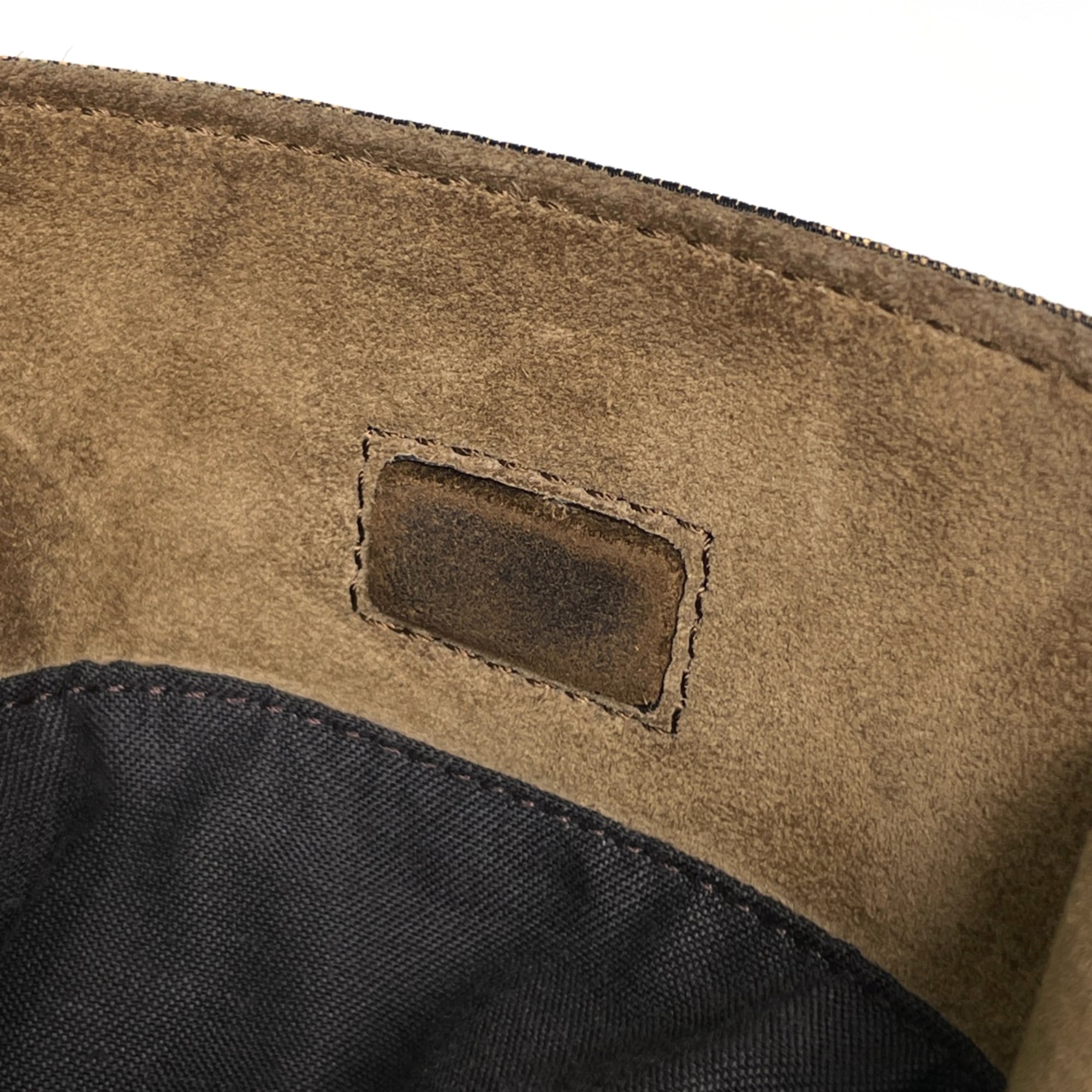 Fendi Black Brown Canvas Leather Shoulder Bag (Pre-Owned)