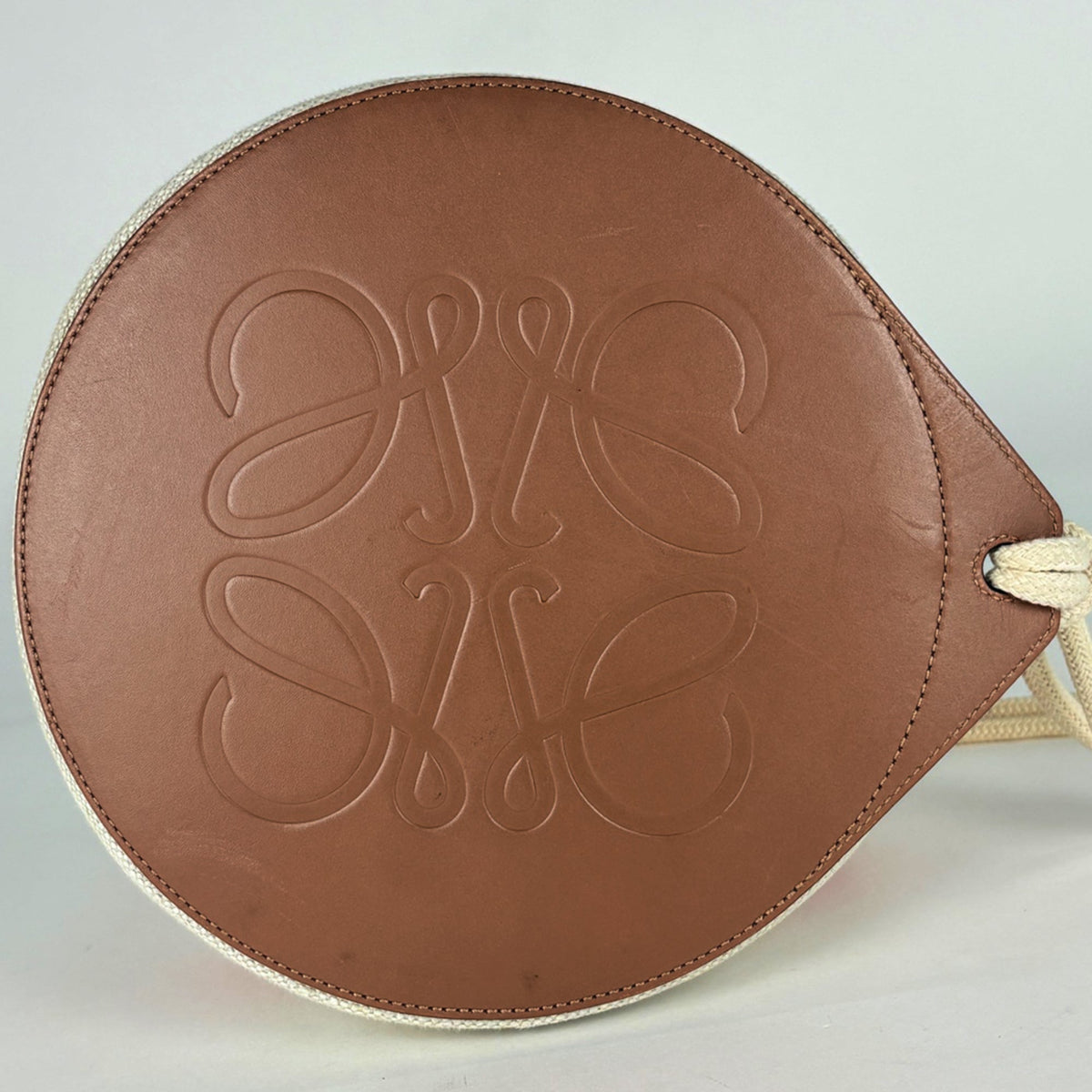 Loewe Beige Brown Canvas Leather Shoulder Bag (Pre-Owned)
