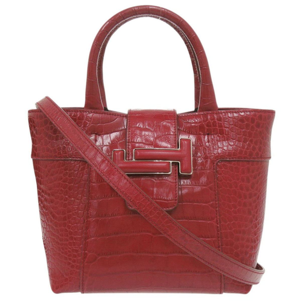 Tod's Red Color Leather Handbag (Pre-Owned)