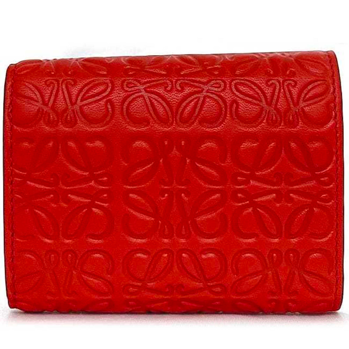 Loewe Red Color Leather Wallet (Tri-Fold) (Pre-Owned)