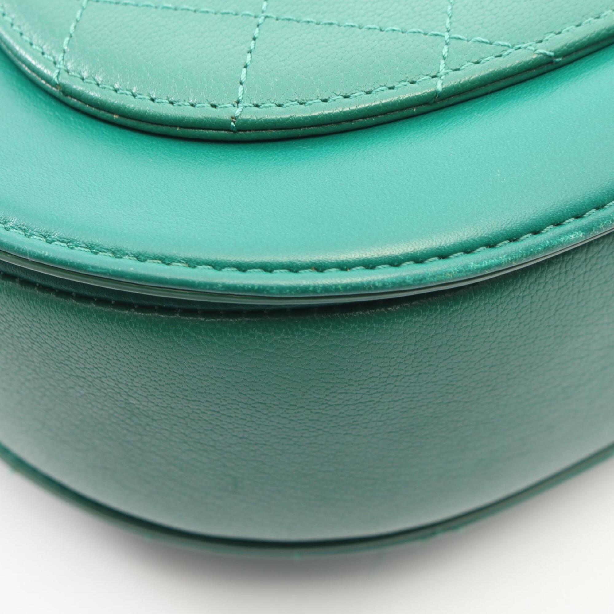 Chanel Green Leather Handbag Shoulder Bag (Pre-Owned)