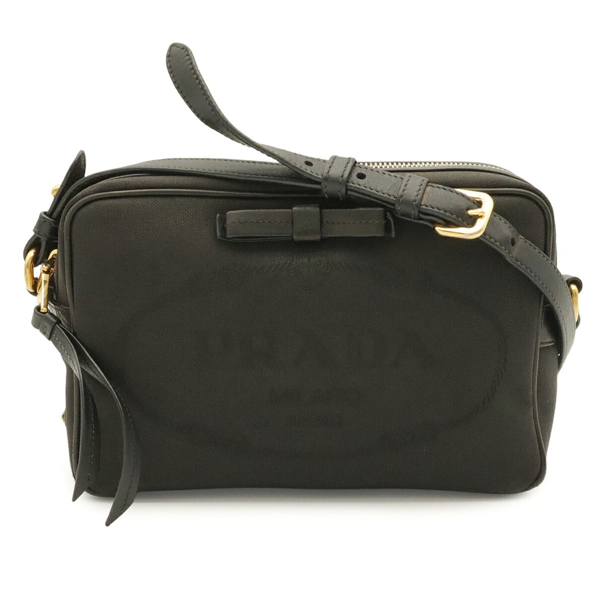 Prada Black Nero Bow Pochette Shoulder Bag (Pre-Owned)