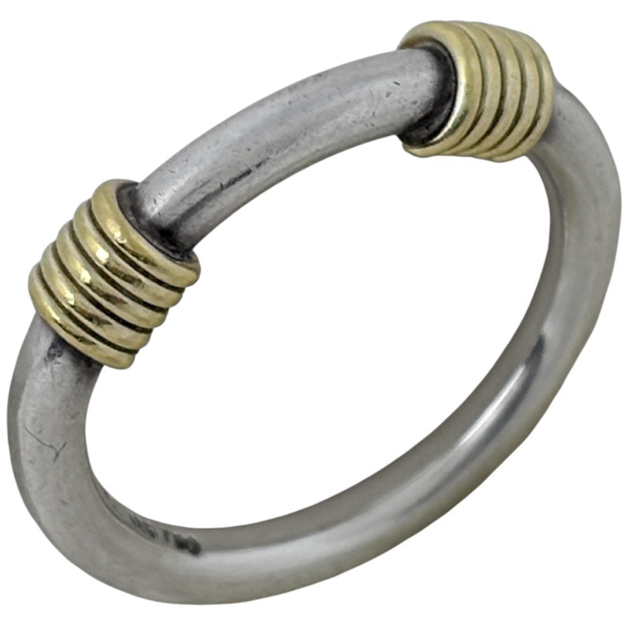 Tiffany Gold Silver Gold (18K) Silver 925 Band Ring (Pre-Owned)