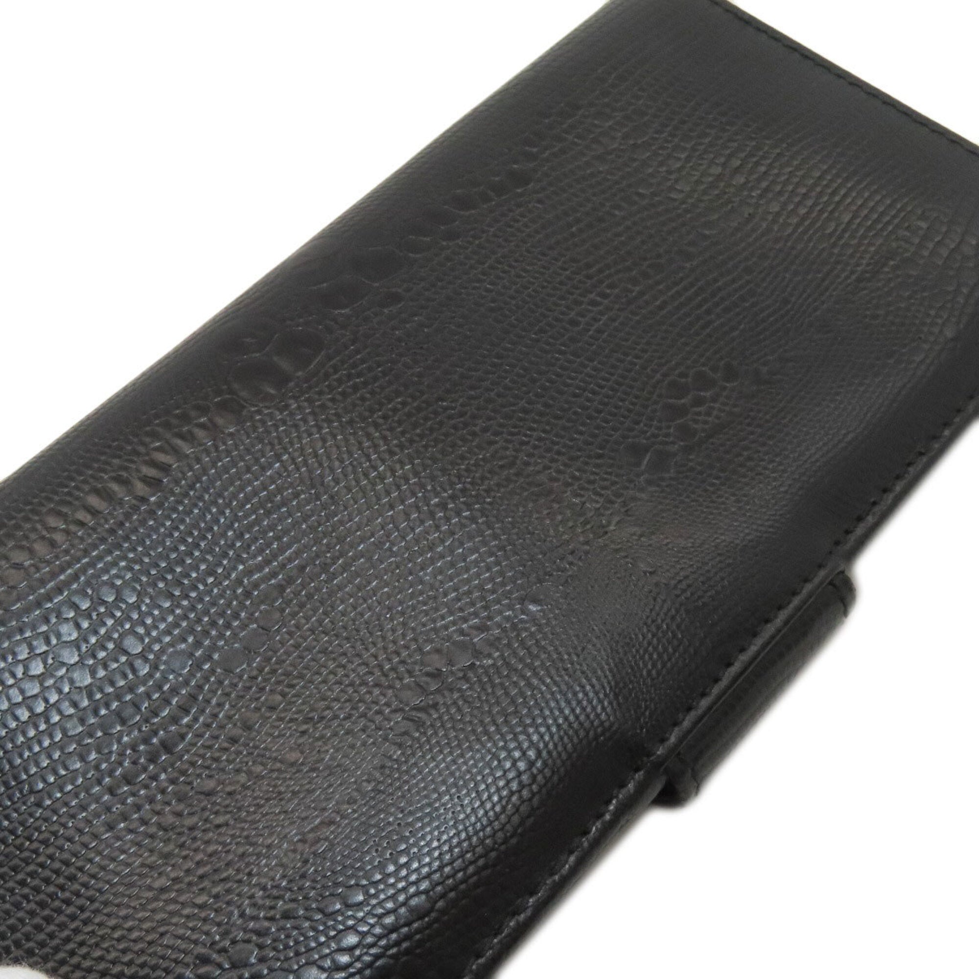 Salvatore Ferragamo Gancini Black Leather Long Wallet (Bi-Fold) (Pre-Owned)