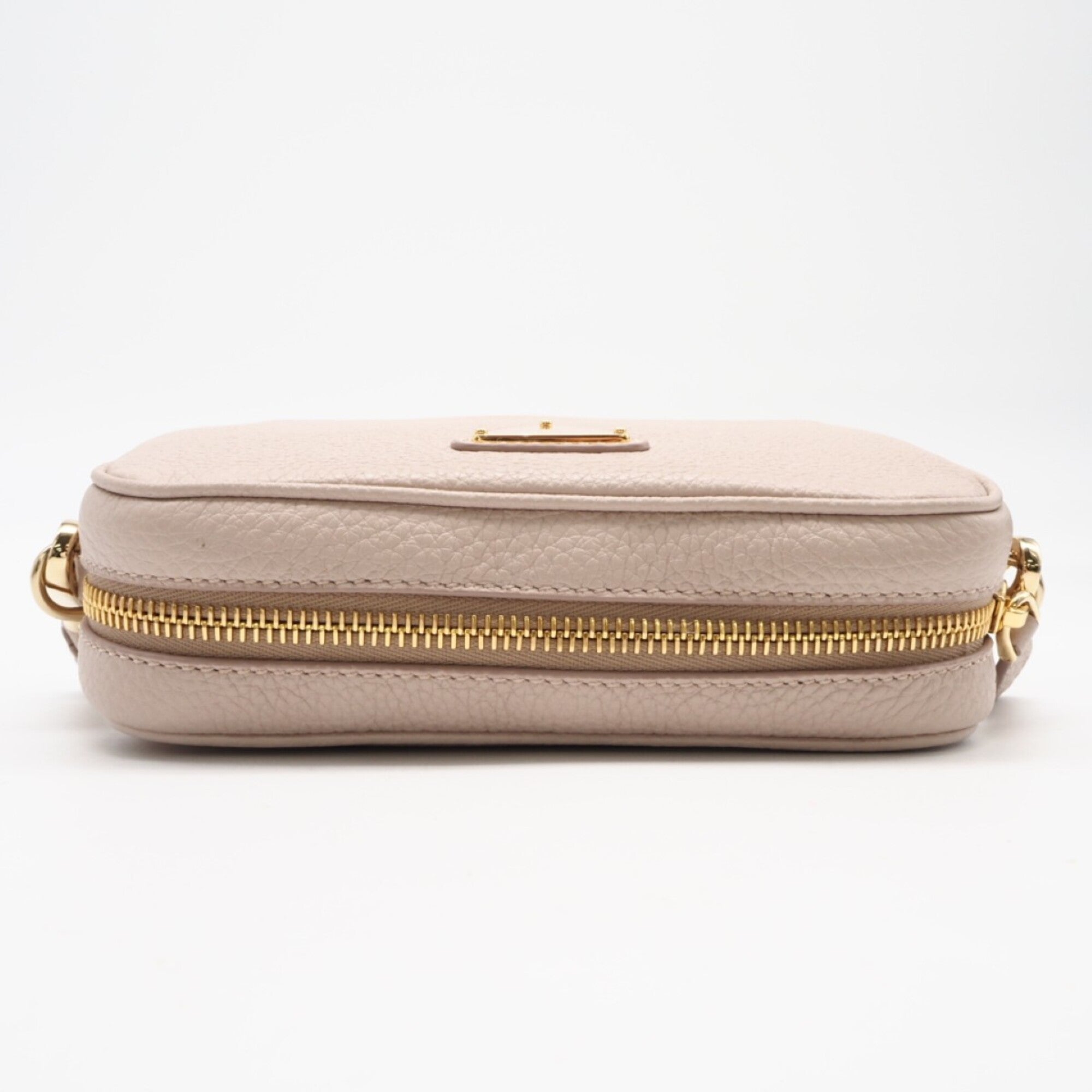 Prada Pink Beige Leather Shoulder Bag (Pre-Owned)