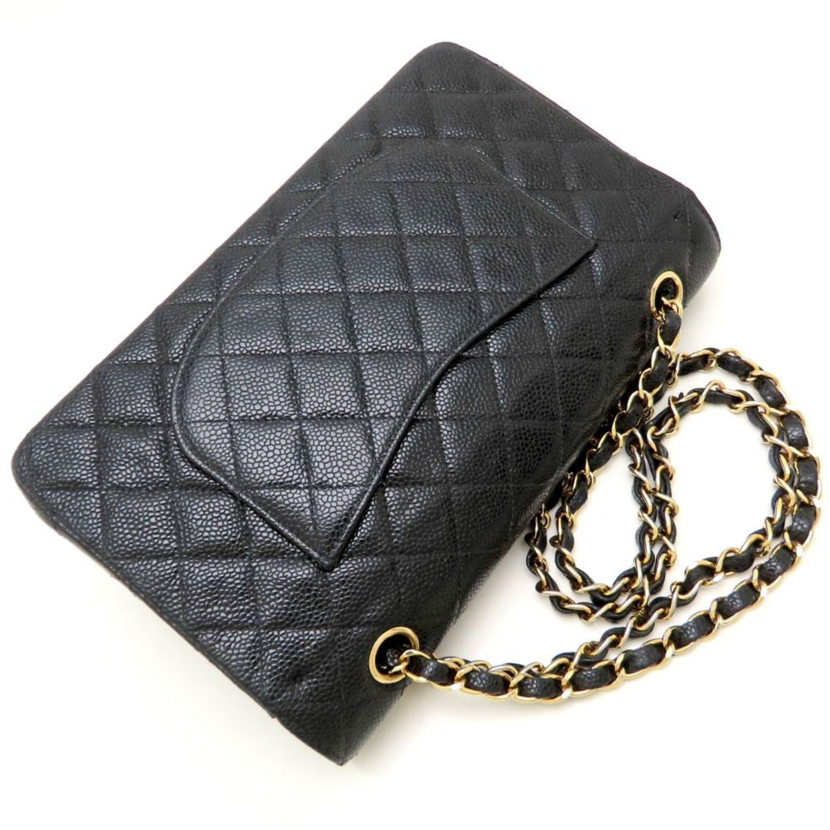 Chanel Matelasse Black Grained Calfskin Shoulder Bag (Pre-Owned)