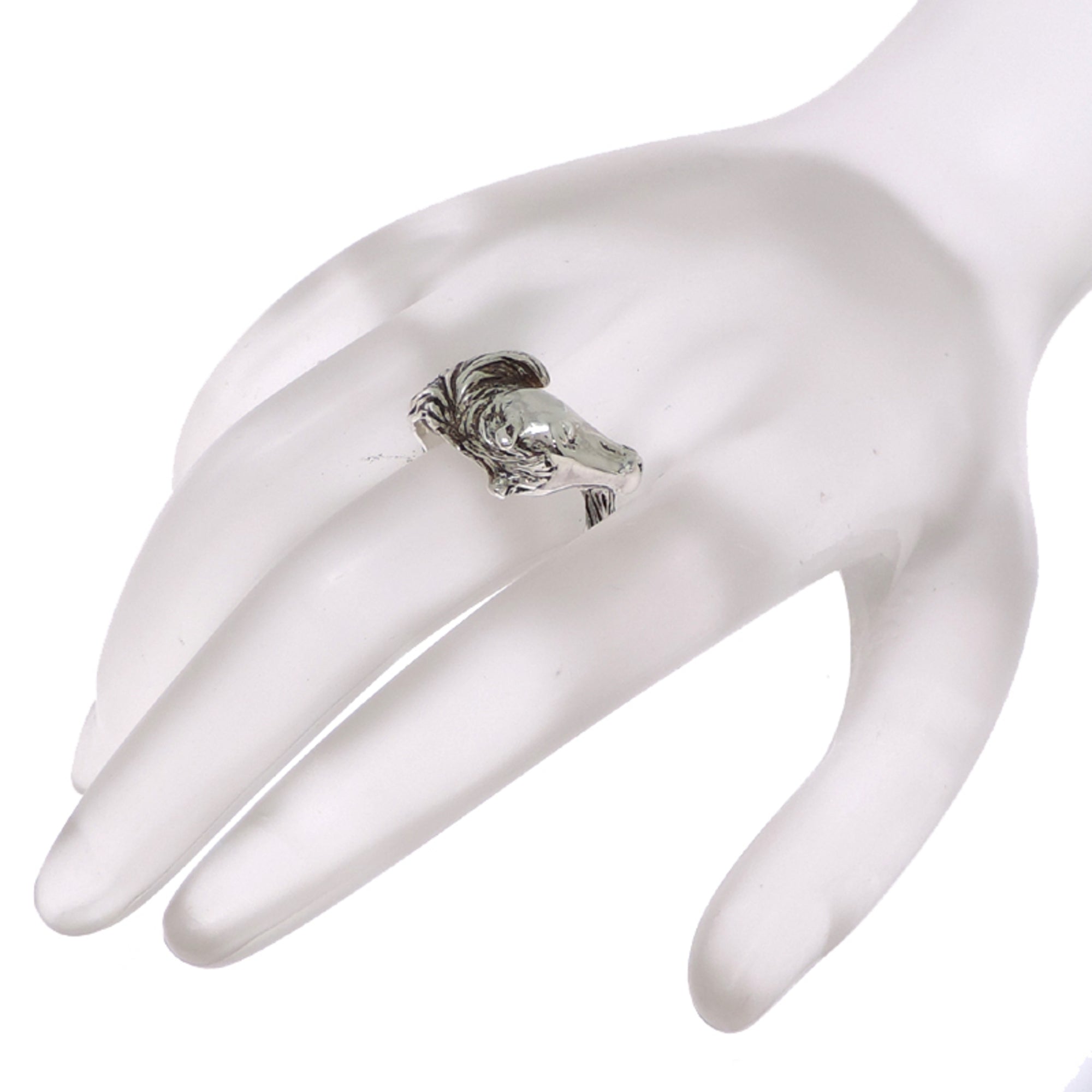 Hermes Silver 925 Band Ring (Pre-Owned)