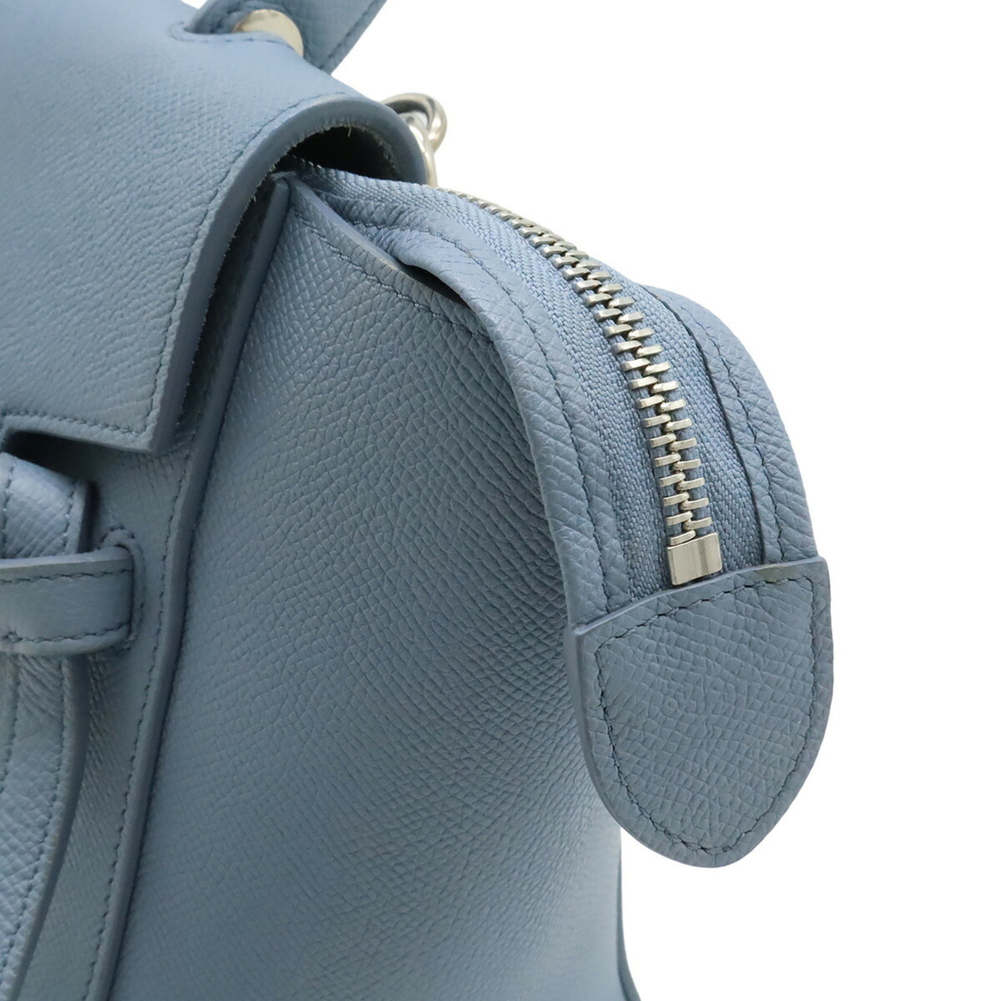 Celine Light Blue Leather Handbag Shoulder Bag (Pre-Owned)