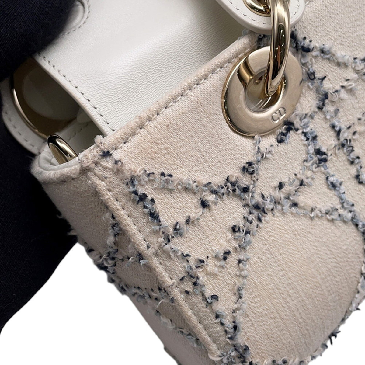 Christian Dior Blue White Leather Handbag (Pre-Owned)