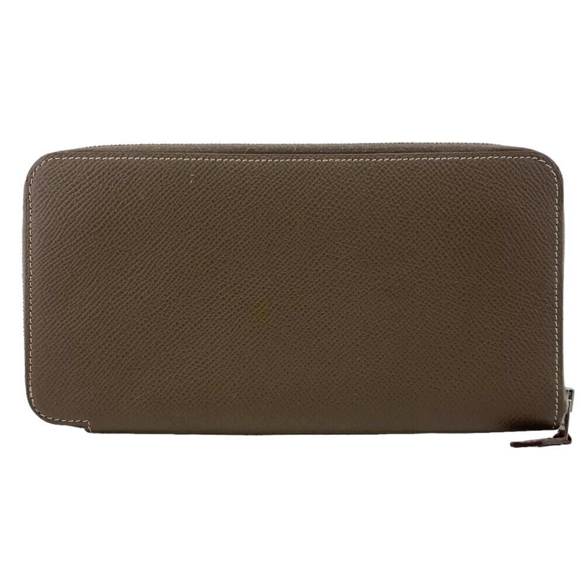 Hermes Beige Leather Long Wallet (Bi-Fold) (Pre-Owned)