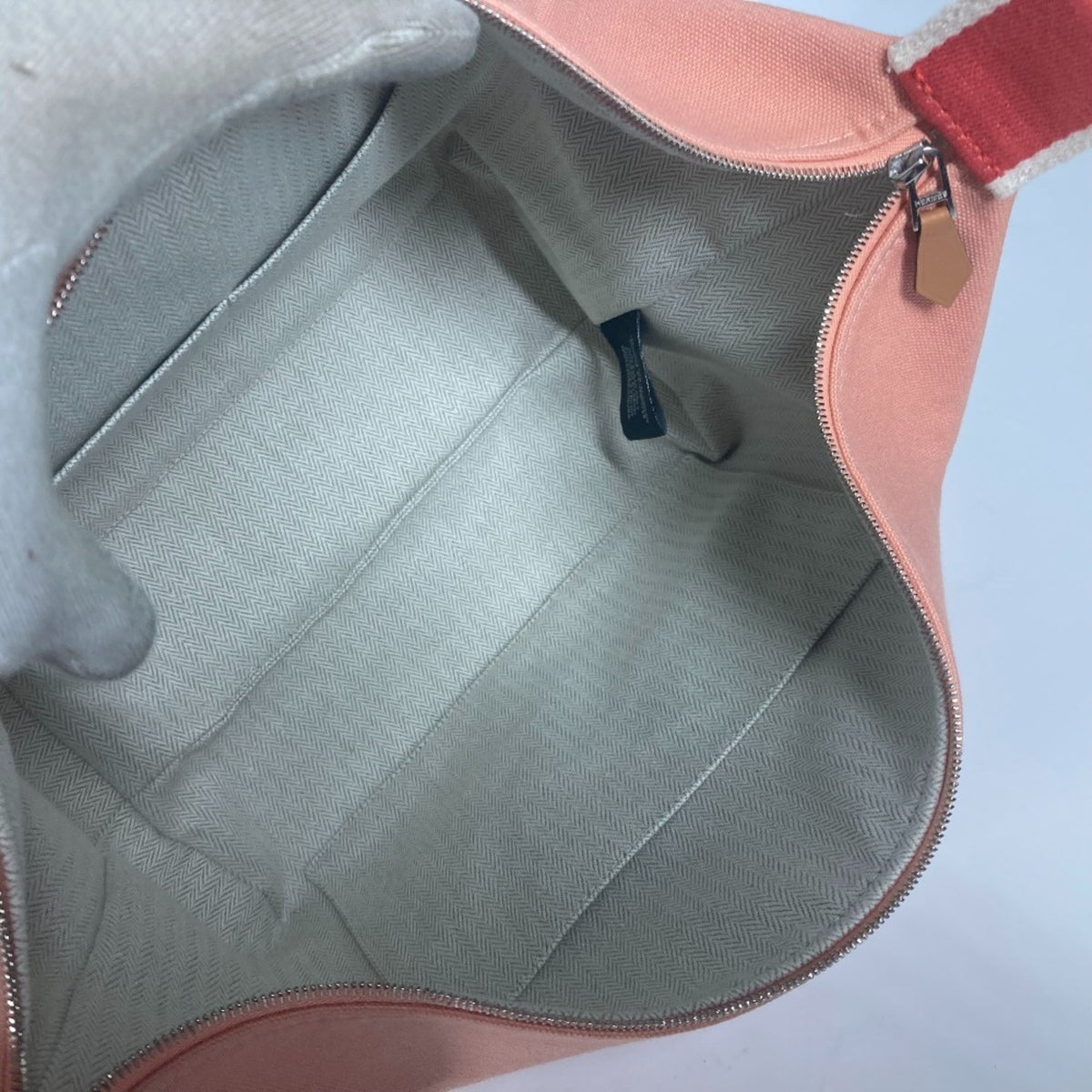 Hermes Pink Canvas Handbag Pouch Vanity Bag (Pre-Owned)