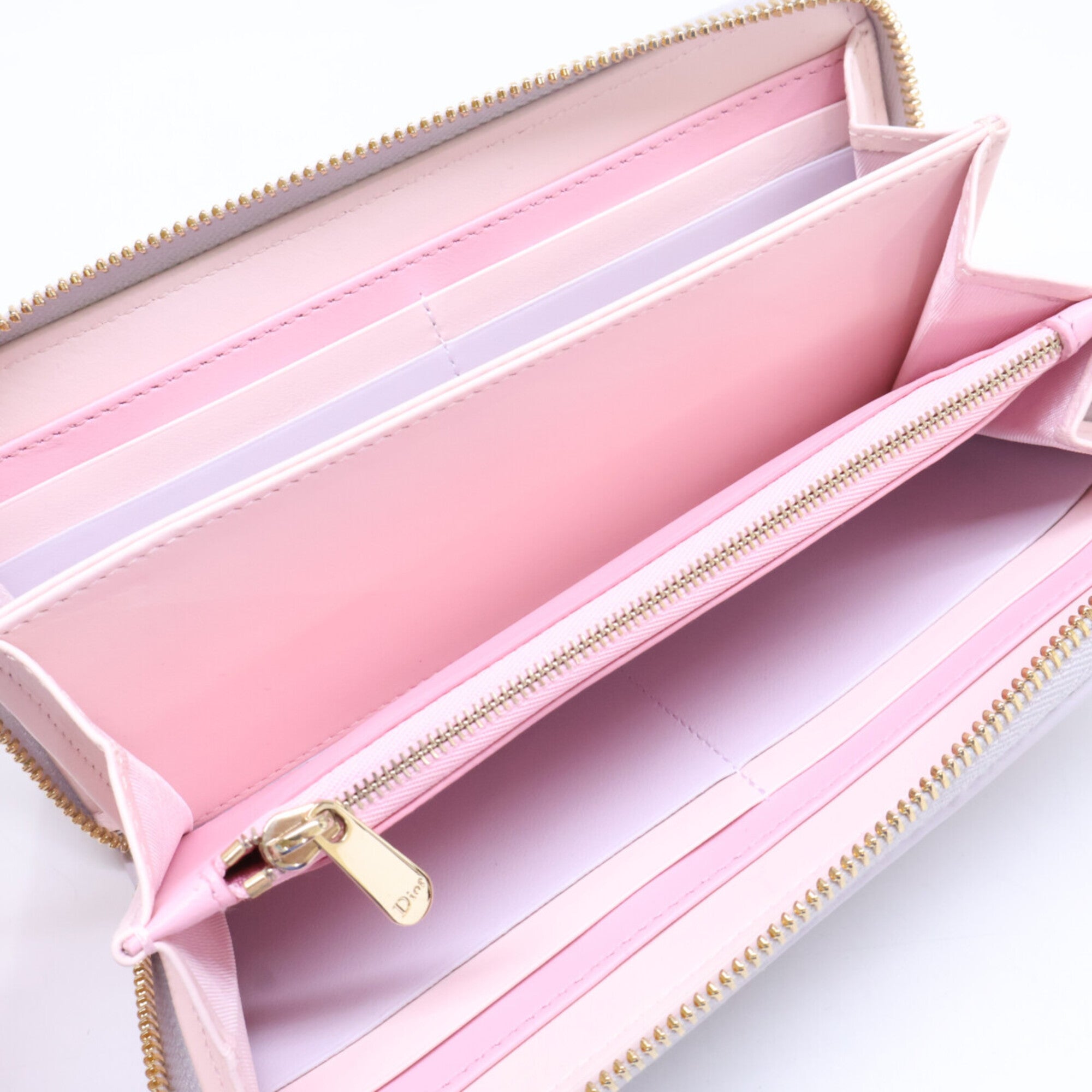 Christian Dior Light Purple Leather Long Wallet (Bi-Fold) (Pre-Owned)