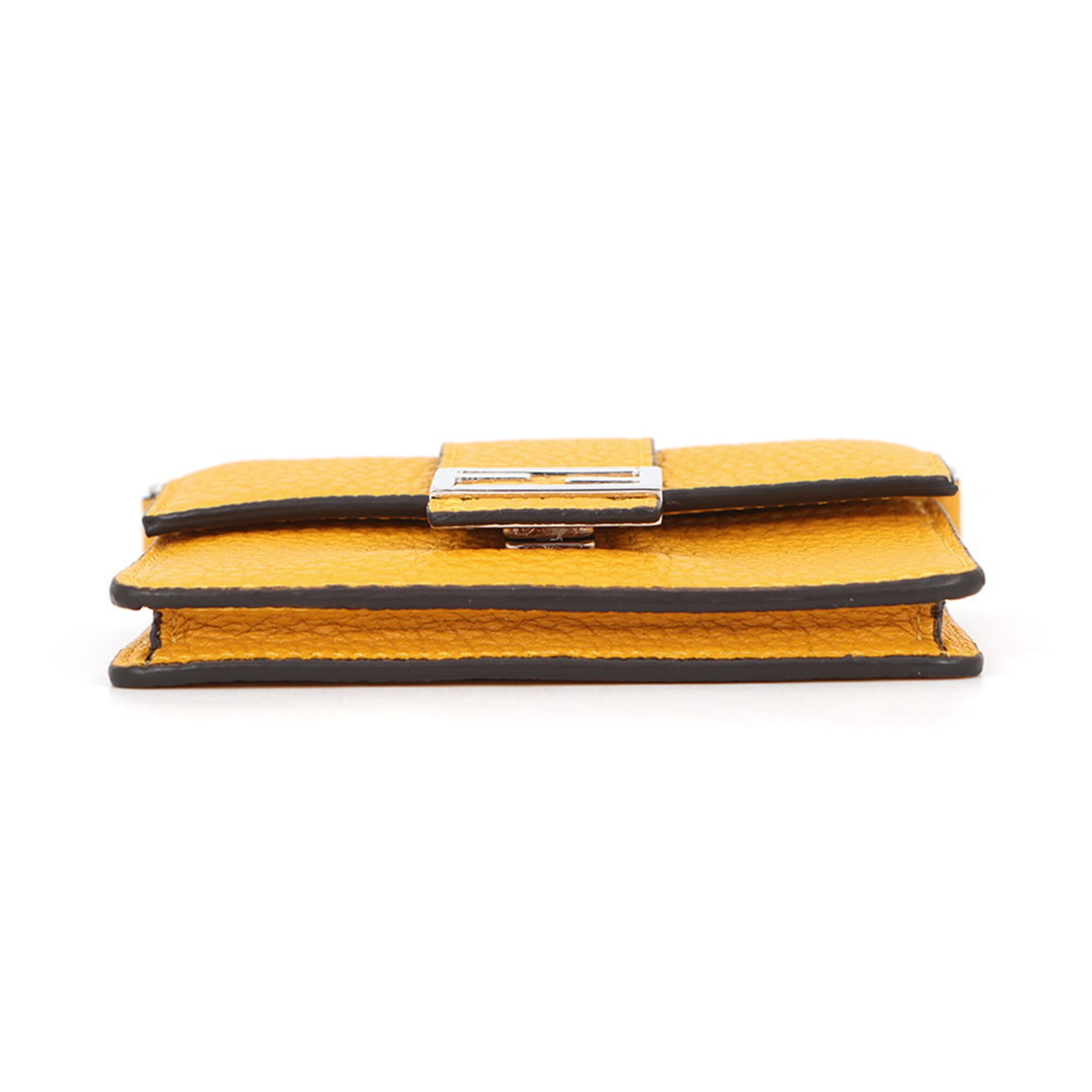 Fendi Baguette Yellow Leather Handbag Pochette Shoulder Bag (Pre-Owned)